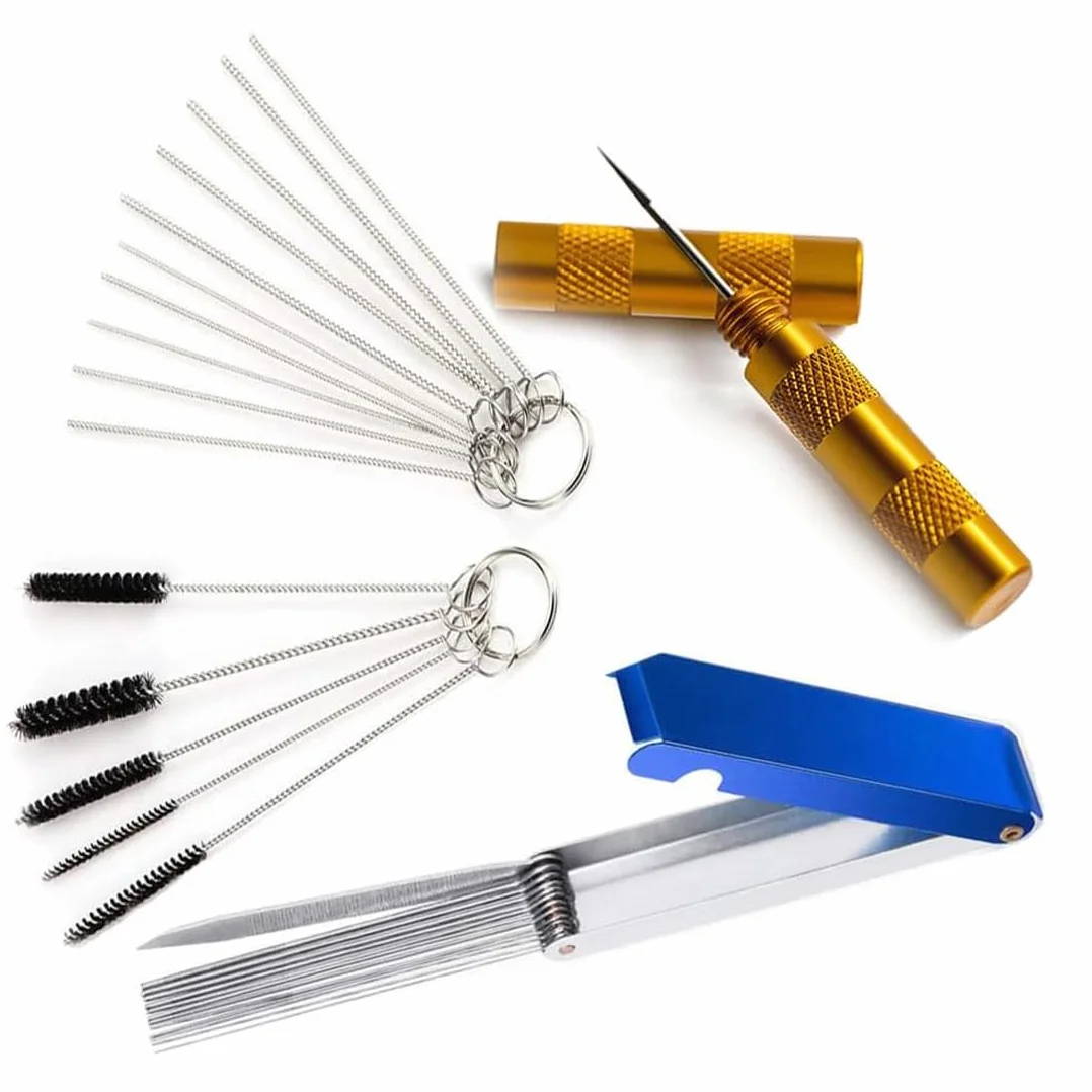 Kit La Pulizia Carburatore, Utensile per Pulizia Carburatore Carb, 13 Fili+10 Aghi per la Pulizia+5 spazzole in Nylon+1 mandrino affilato, per Auto Moto ATV Saldatrici Attrezzature Giardino