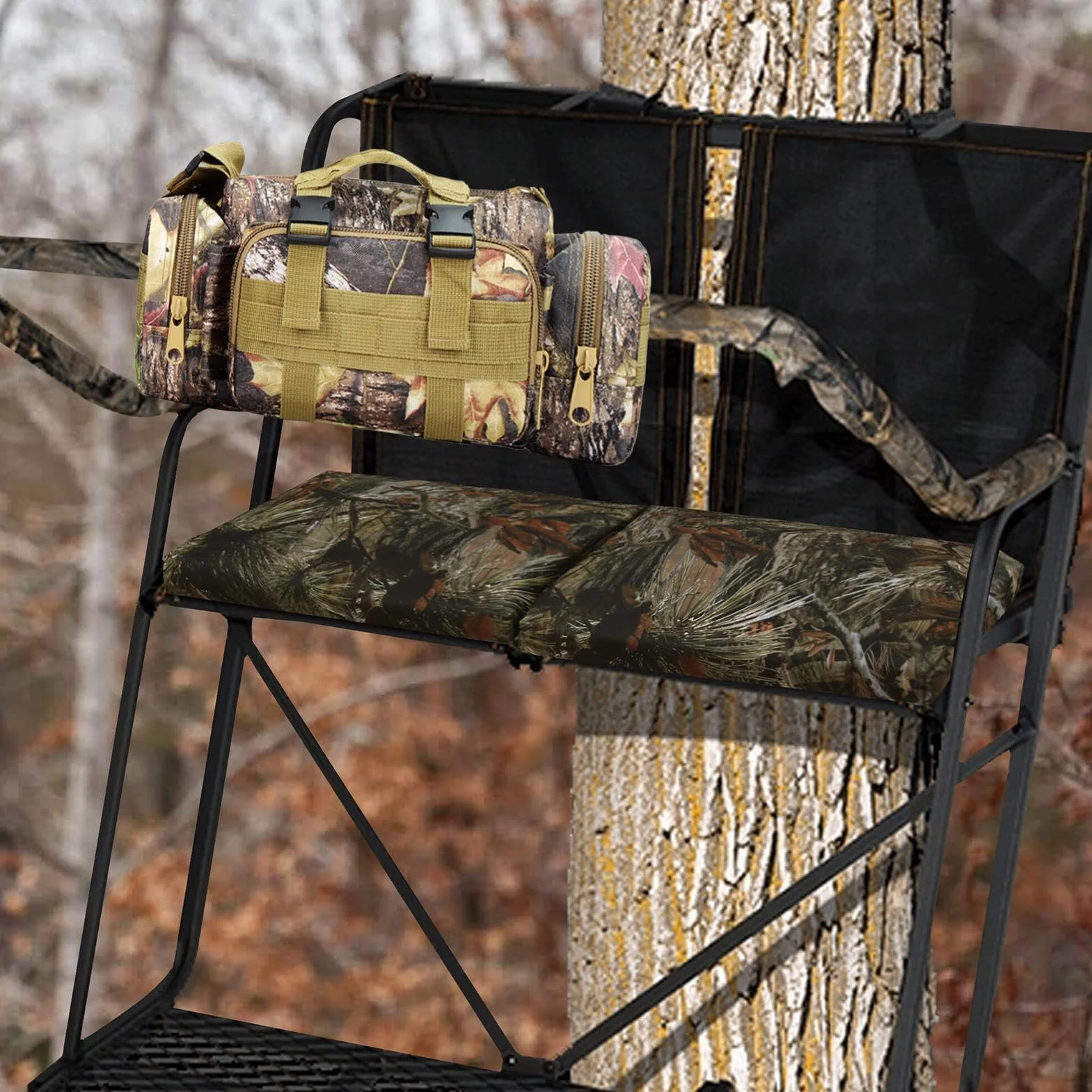 Treestand Borsa mimetica impermeabile da caccia con tasche multiple