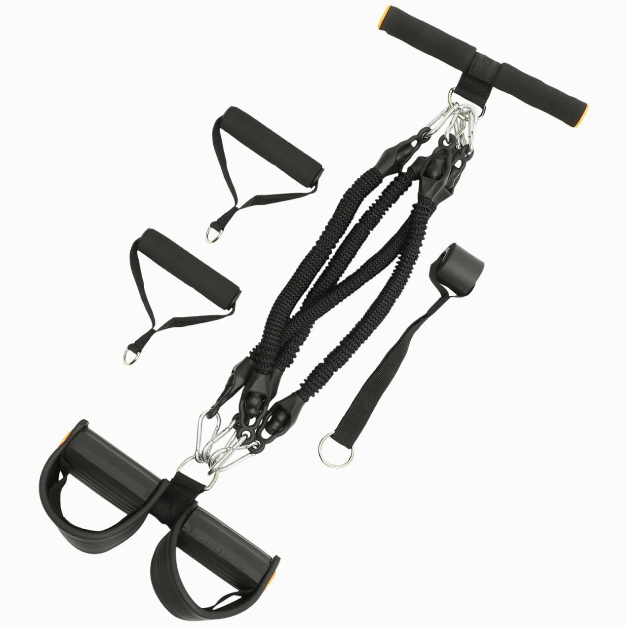 Corda Elastica Fitness Pedale Nero in Pte e Schiuma per Allenamento Muscolare e Resistenza per Bicipiti e Spalle in Casa