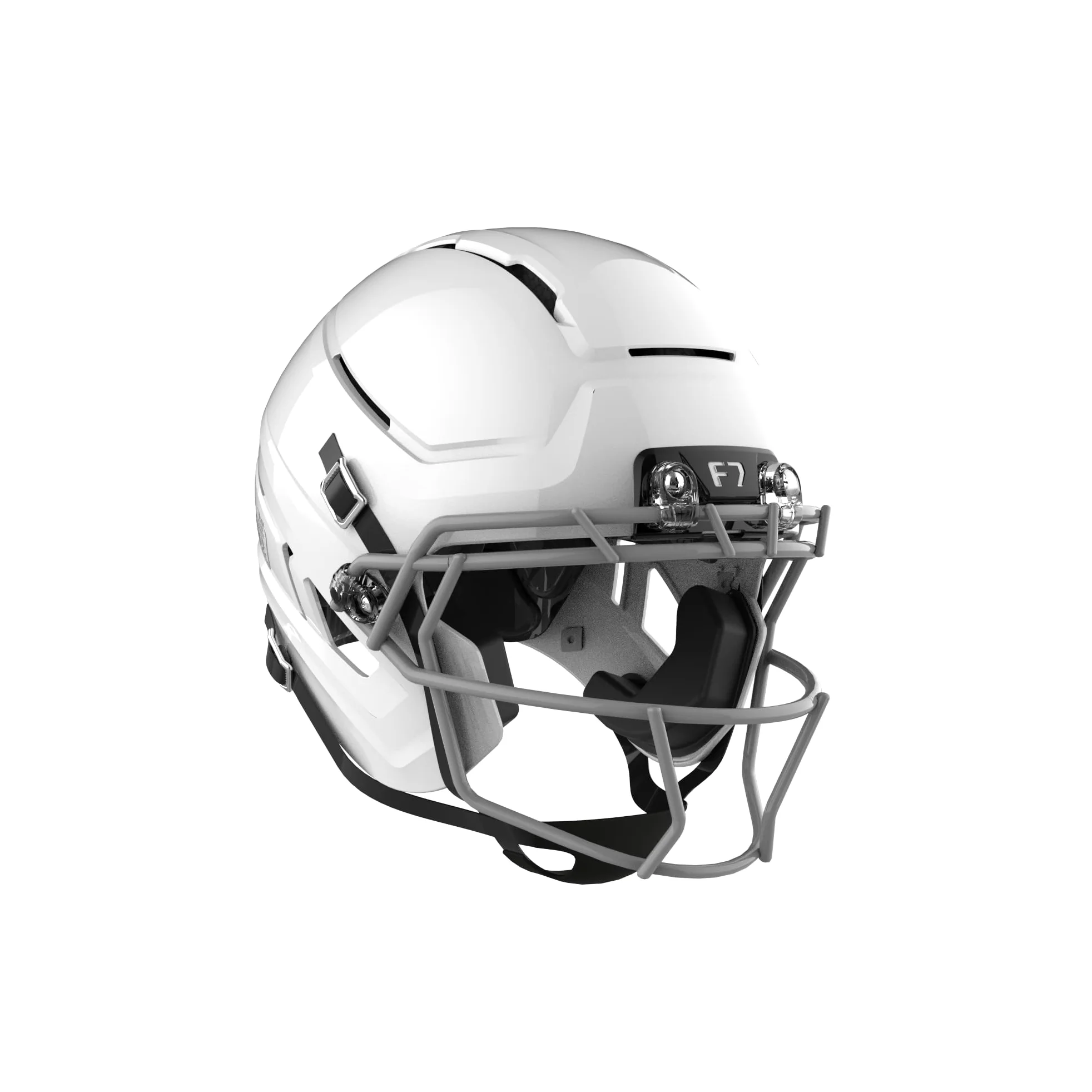 Schutt Virginia Tech F7 - Casco da calcio per giovani, modello Virginia Tech, leggero, per calcio giovanile, taglia M, bianco lucido modellato, maschera facciale