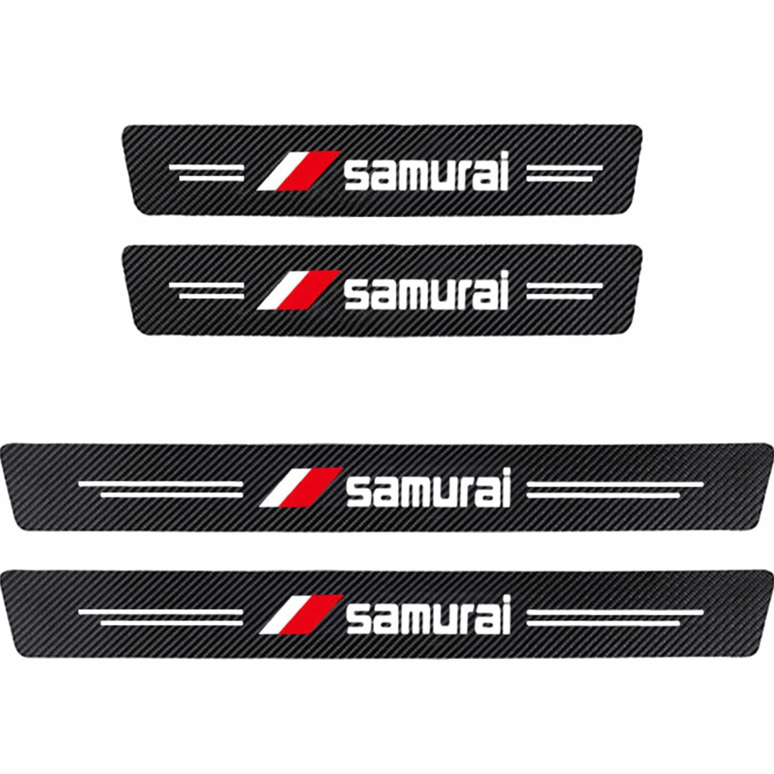 4 Pezzi Auto Fibra di Carbonio Battitacco Adesivi per Suz-uki Samurai, Soglia Porta Anti-Graffio Scuff Piastra di Protezione Antiscivolo Adesivi Decorativi Accessori