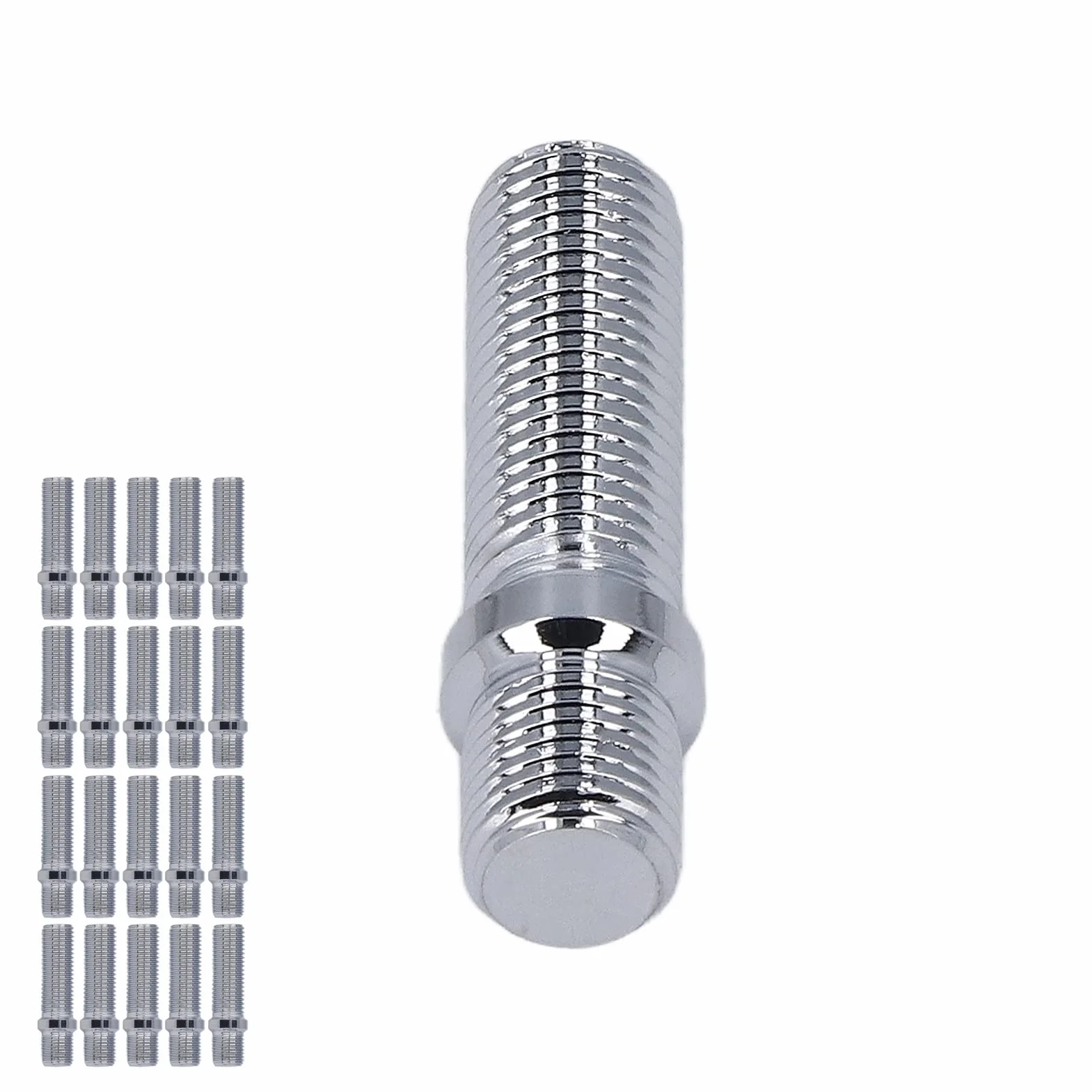 Perno Ruota per Autoveicoli 20 Pezzi Perno di Conversione Ruota 50mm Lunghezza 33mm Sostituzione Adattatore Vite Ruota Gambo per -(M12x1.5 a M12x1.5) (M12*1.5-M12*1.5)