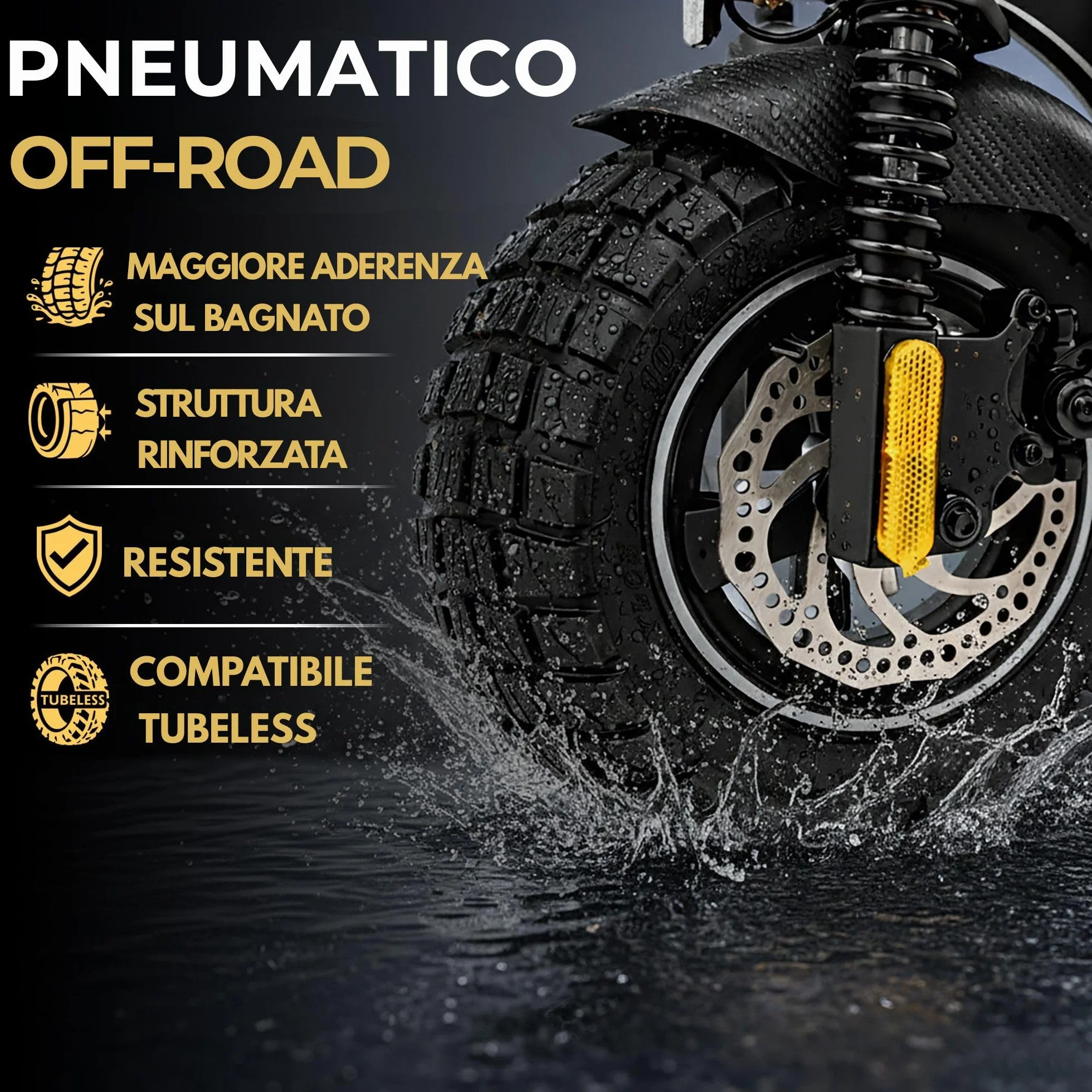 Gomme Monopattino 10x2.75-6.5 Ruota Tubeless 10 Pollici per Scooter Elettrico Smartgyro Speedway