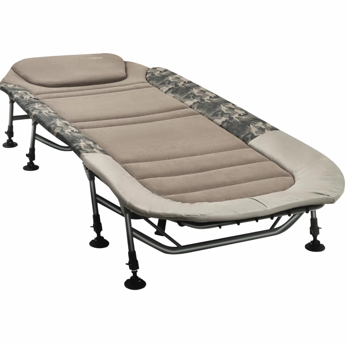 MK-Angelsport Lettino da pesca, 150 kg, XXL a 8 gambe, Fort Knox FlatSize X-Pro Camo Bedchair