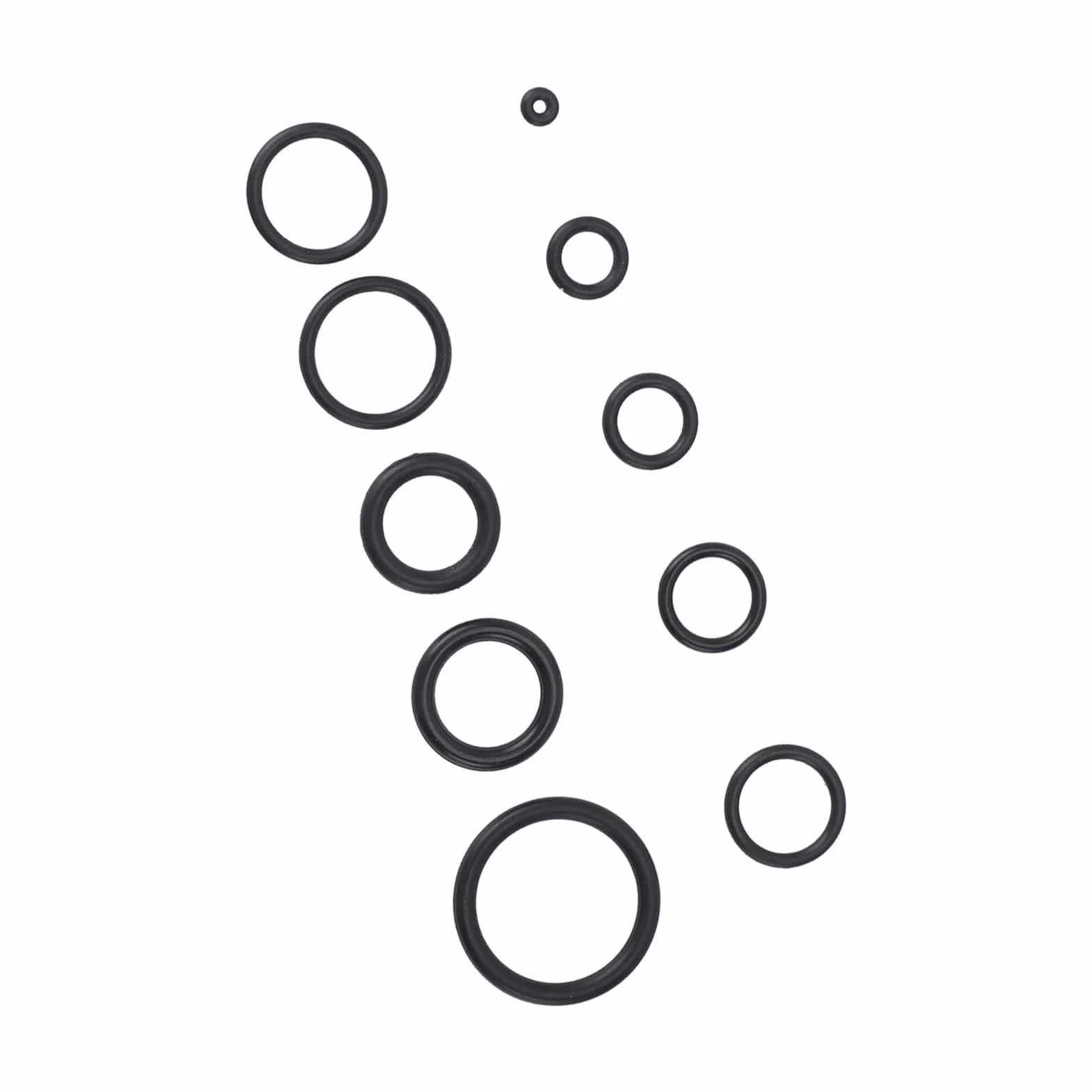 Kit O-ring per Immersione 50 Pezzi Plastica Duro 10 Dimensioni Scatola Trasparente Snorkeling Surf Subacqueo
