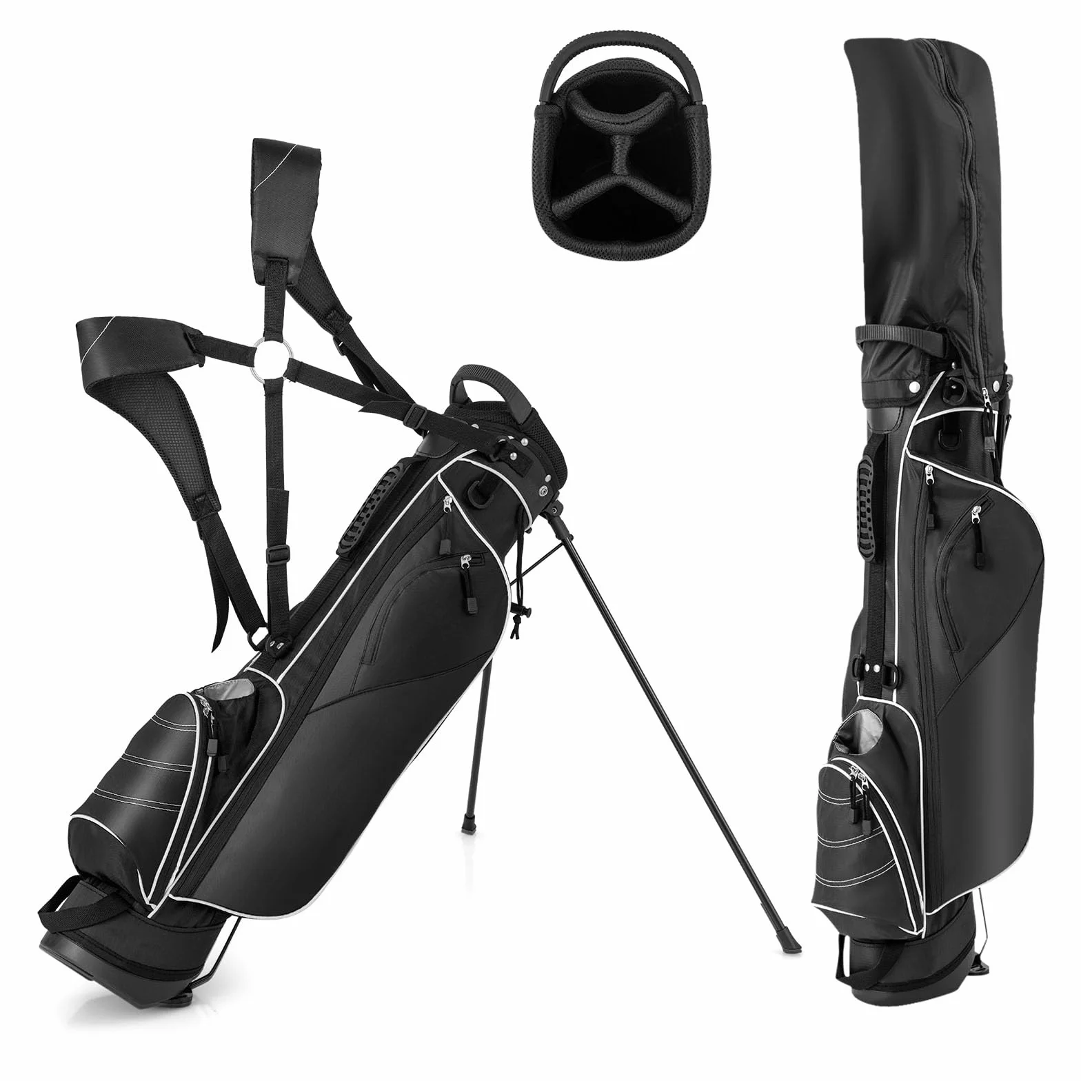 LIFEZEAL Borsa da golf 4 divisori spallacci regolabili leggera