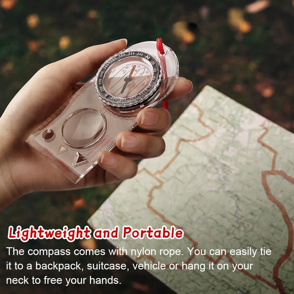 flintronic Bussola di Navigazione Impermeabile, Direzione Magnetica per Escursionismo e Orienteering