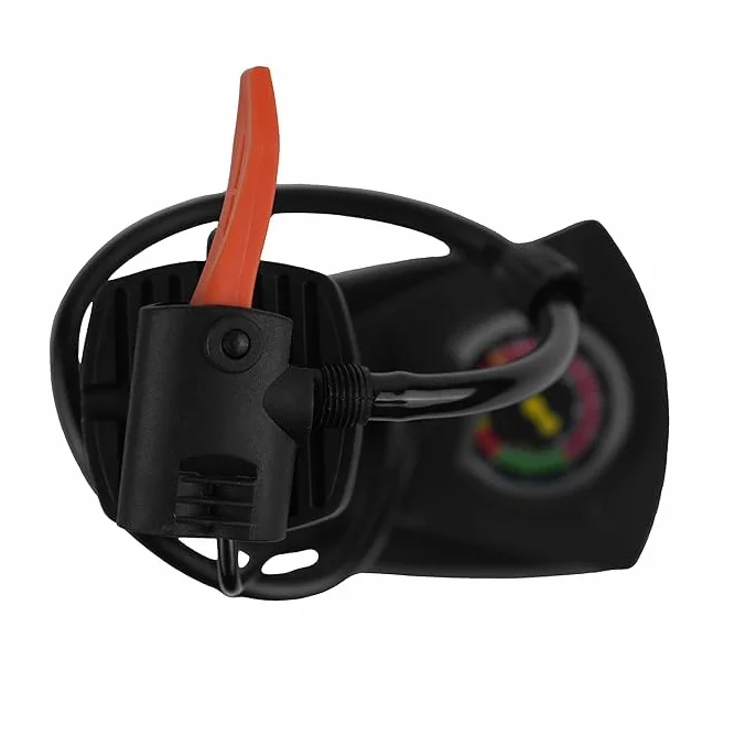 SQUADO Pompa Bicicletta Portatile con Manometro – Mini Pompa da Pavimento a Pedale per Bici MTB City Bike – Pompa Aria per Pallone Calcio Basket