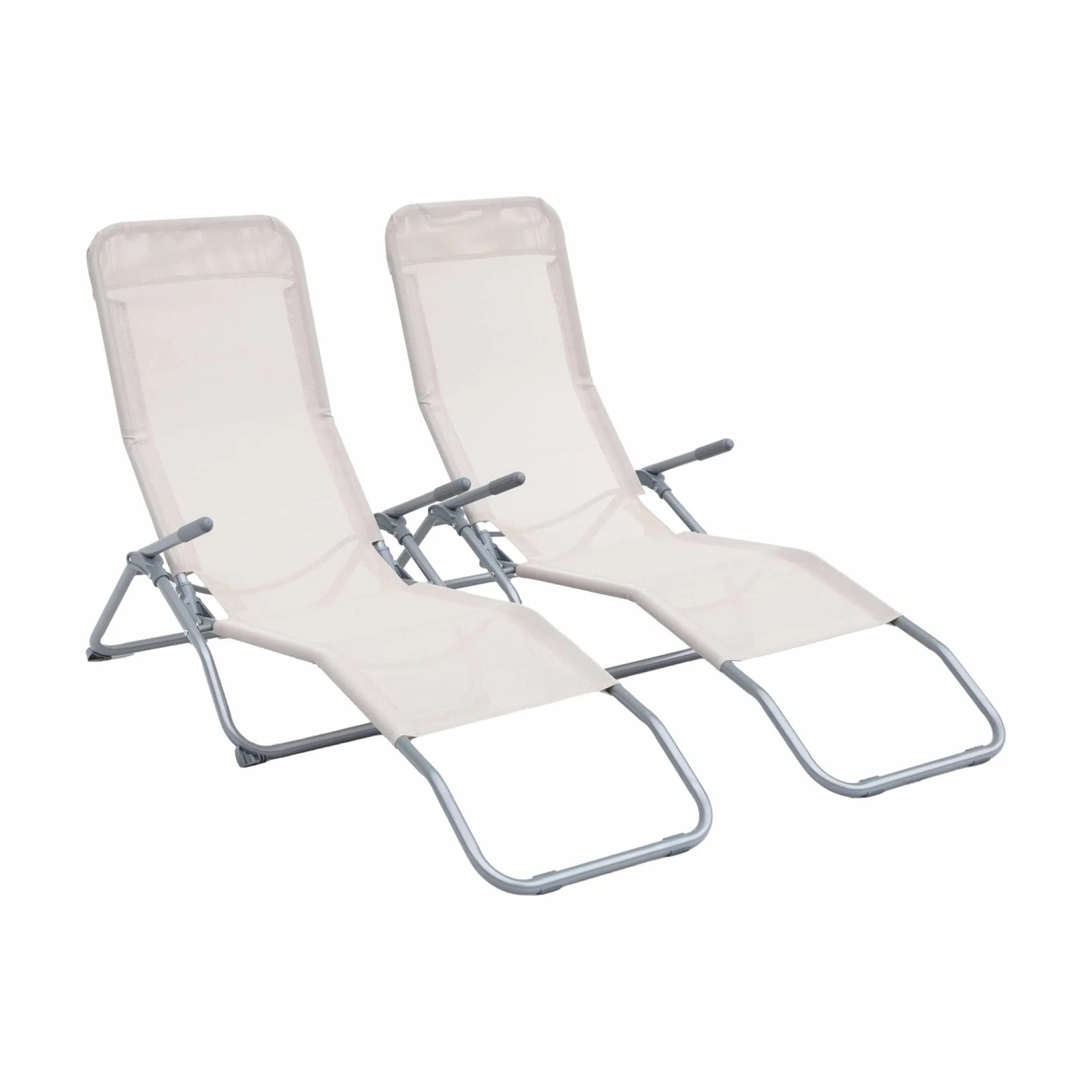 Set 2 sdraio in textilene multiposizione Talpa - 70x165x60 cm