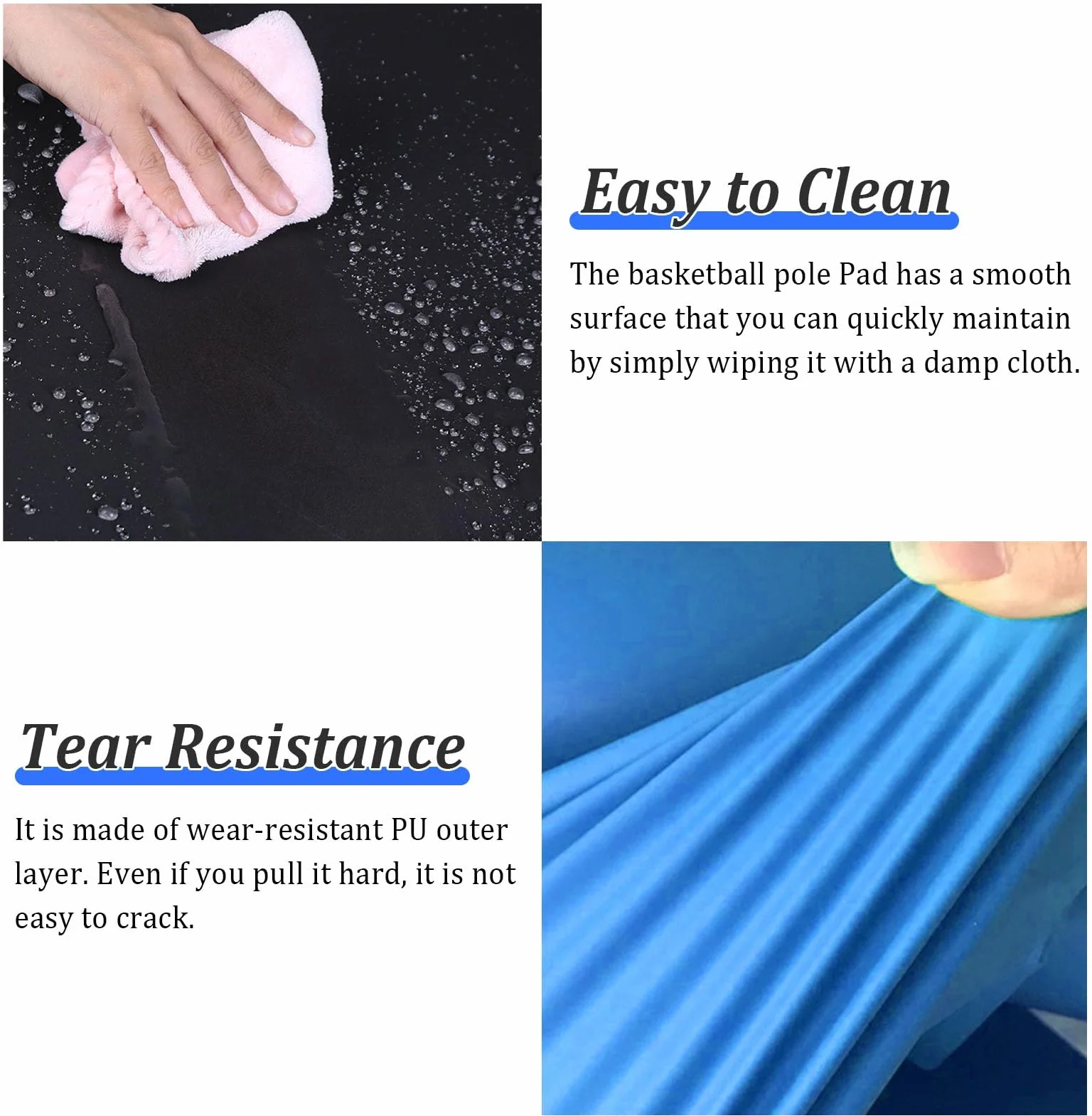 Imbottitura per Palo da Basket Protezione, Resistente alle Intemperie, Cuscinetti di Sicurezza per Giocatori, Cuscino Ammortizzante per Colonne (Blu, 10x10 cm)
