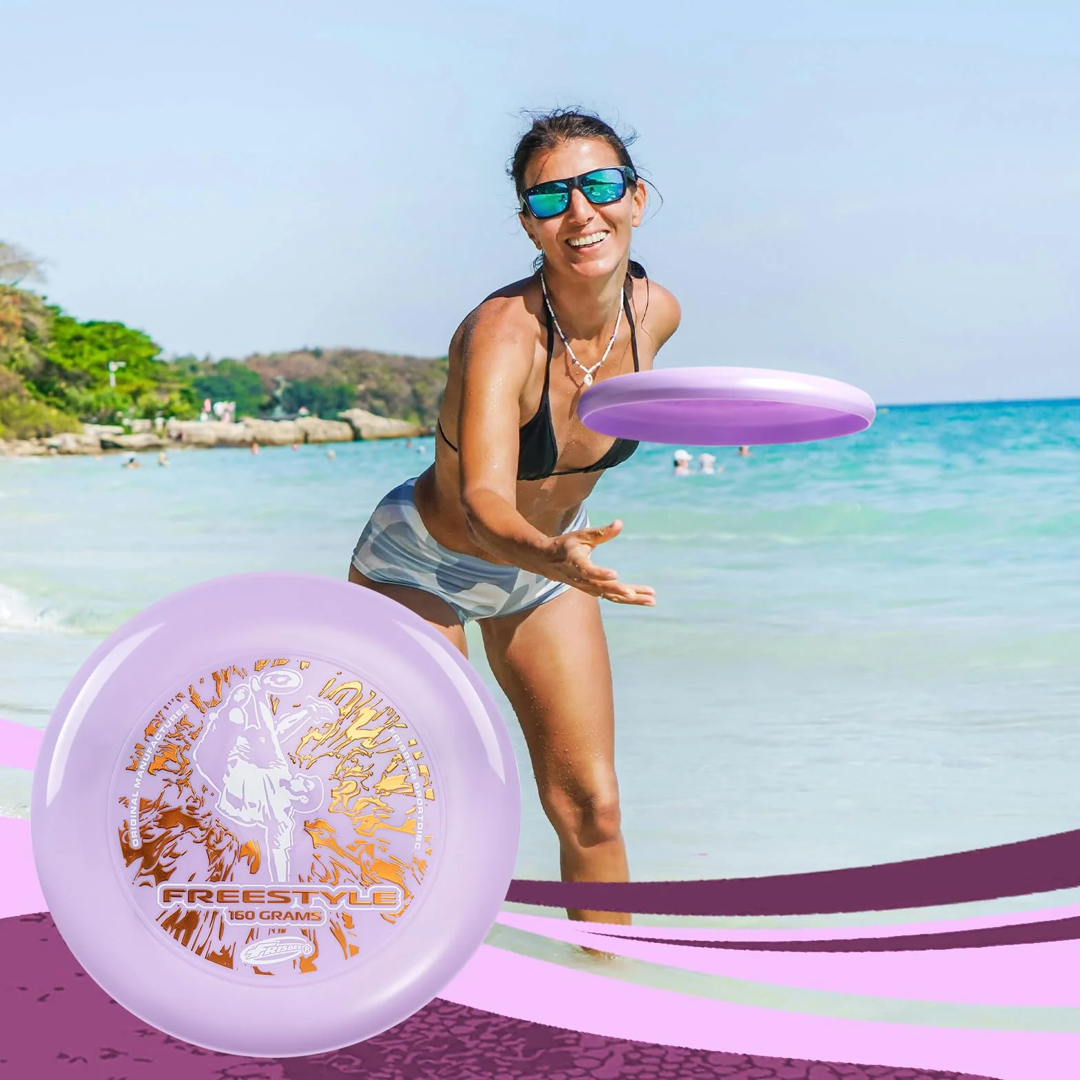 Wham-O Frisbee Freestyle Disc 160g 26,67cm PE Resistente e Flessibile per Spiaggia all'aperto