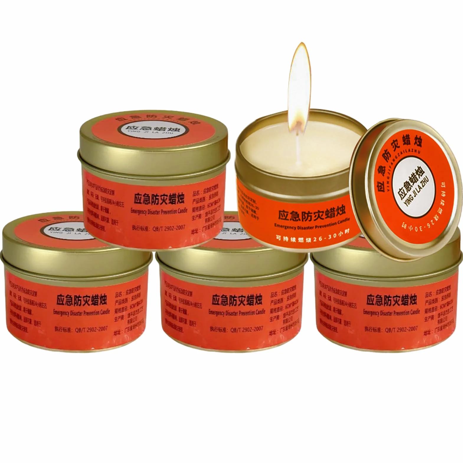 Candele Per Emergenza Kit 5 Candele Non Profumate Lunga Durata 20-30 Ore Lenta Combustione Campeggio Emergenze Illuminazione