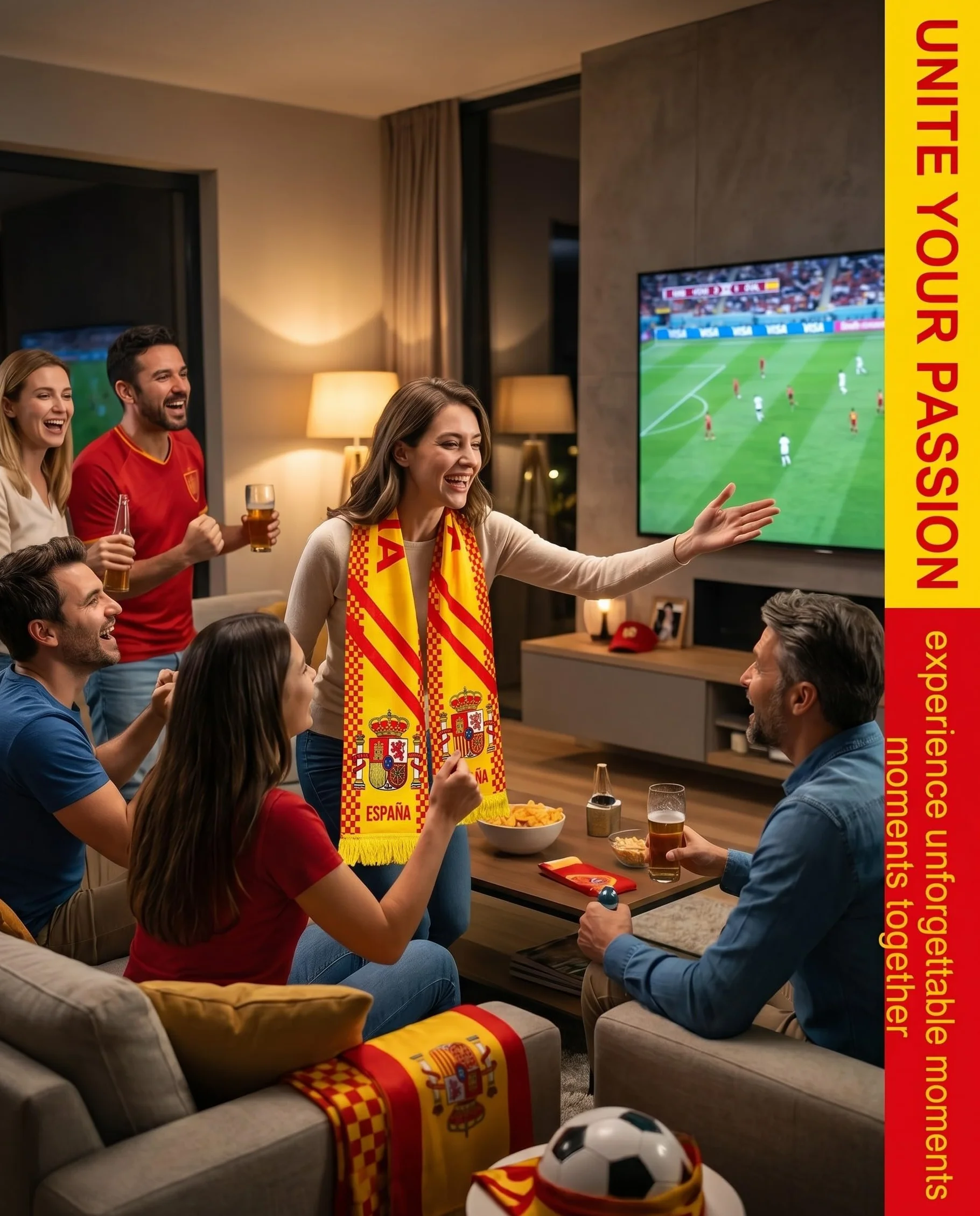 Sciarpa Ufficiale Spagna 2026 Mondiale Calcio TISCH Fan Stadio