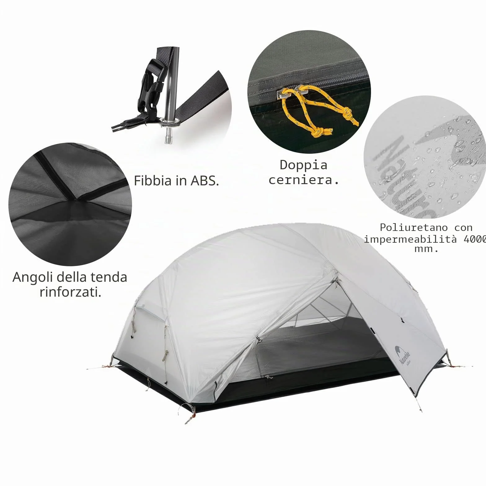 Naturehike Mongar Tenda Campeggio 2 Posti Ultraleggera Impermeabile per Alpinismo