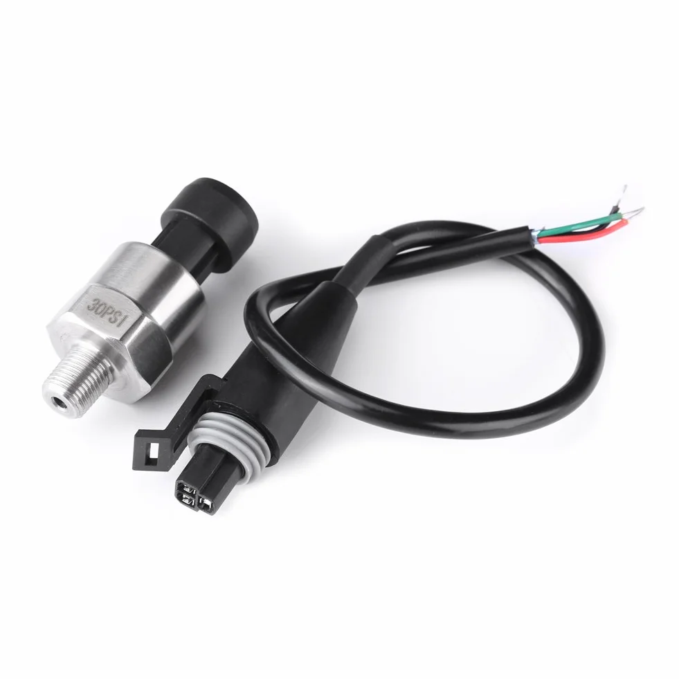 Sensore Di Pressione Auto in Acciaio Inossidabile 30PSI Cavo DC 5V Filetto NPT 1/8 Pollici per Olio Carburante Aria