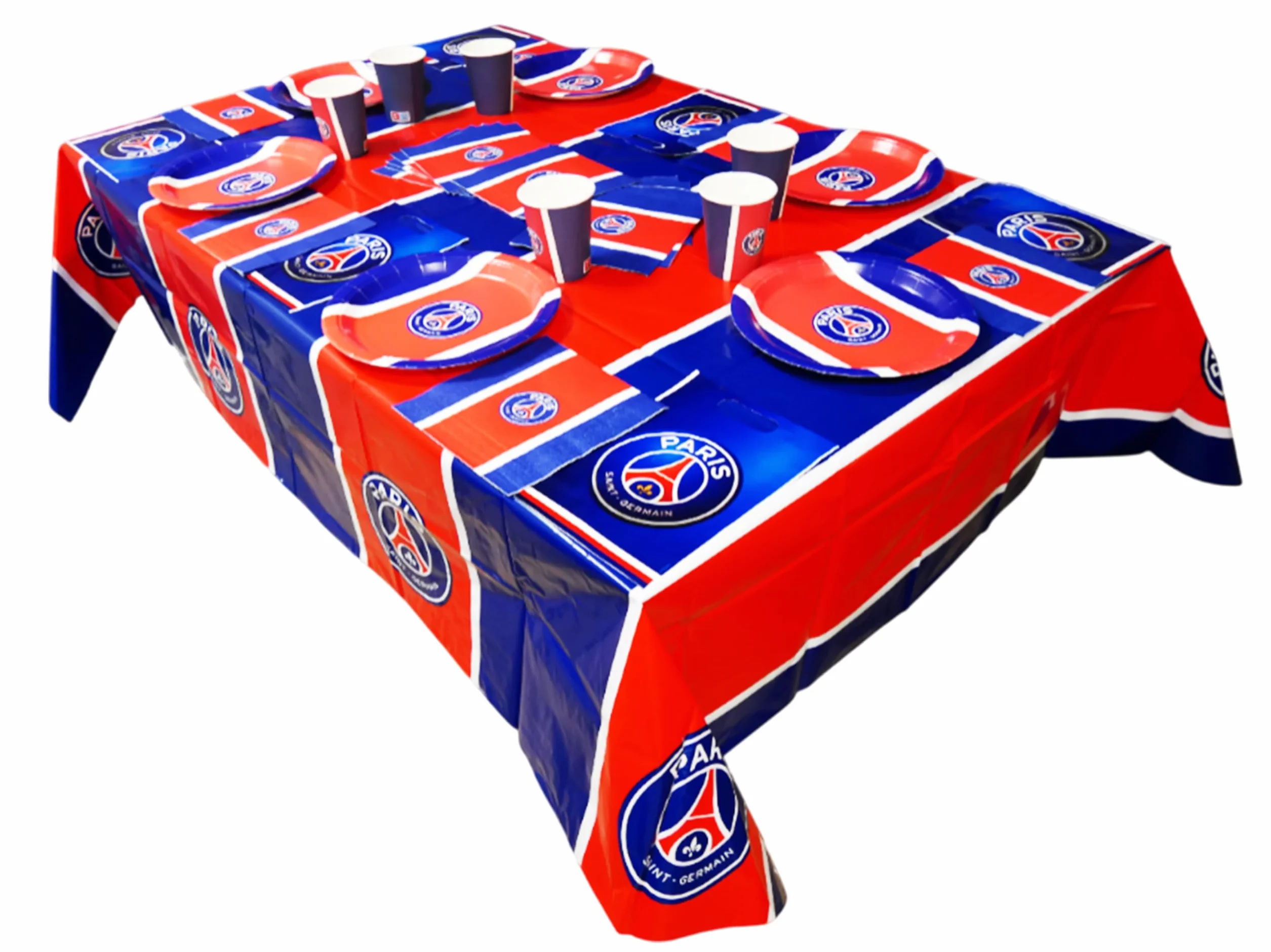 Paris Saint Germain Kit Festa PSG 39 pezzi piatti bicchieri tovaglioli tovaglia