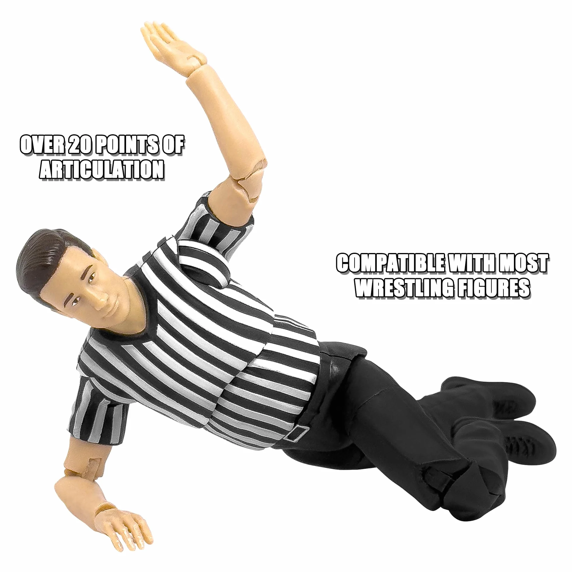 Figures Toy Company Arbitro Definitivo Articolazione Lussuosa Figurine Wrestling WWE