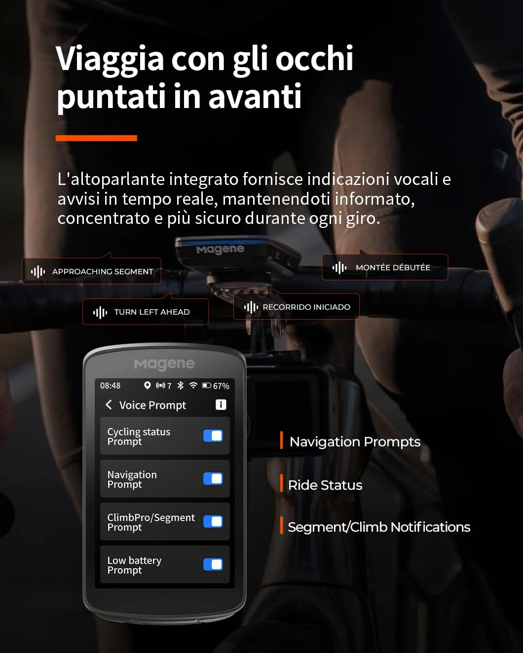 Magene C706 GPS Ciclocomputer Navigazione Cartografica Touchscreen 3,3" Dual-Band