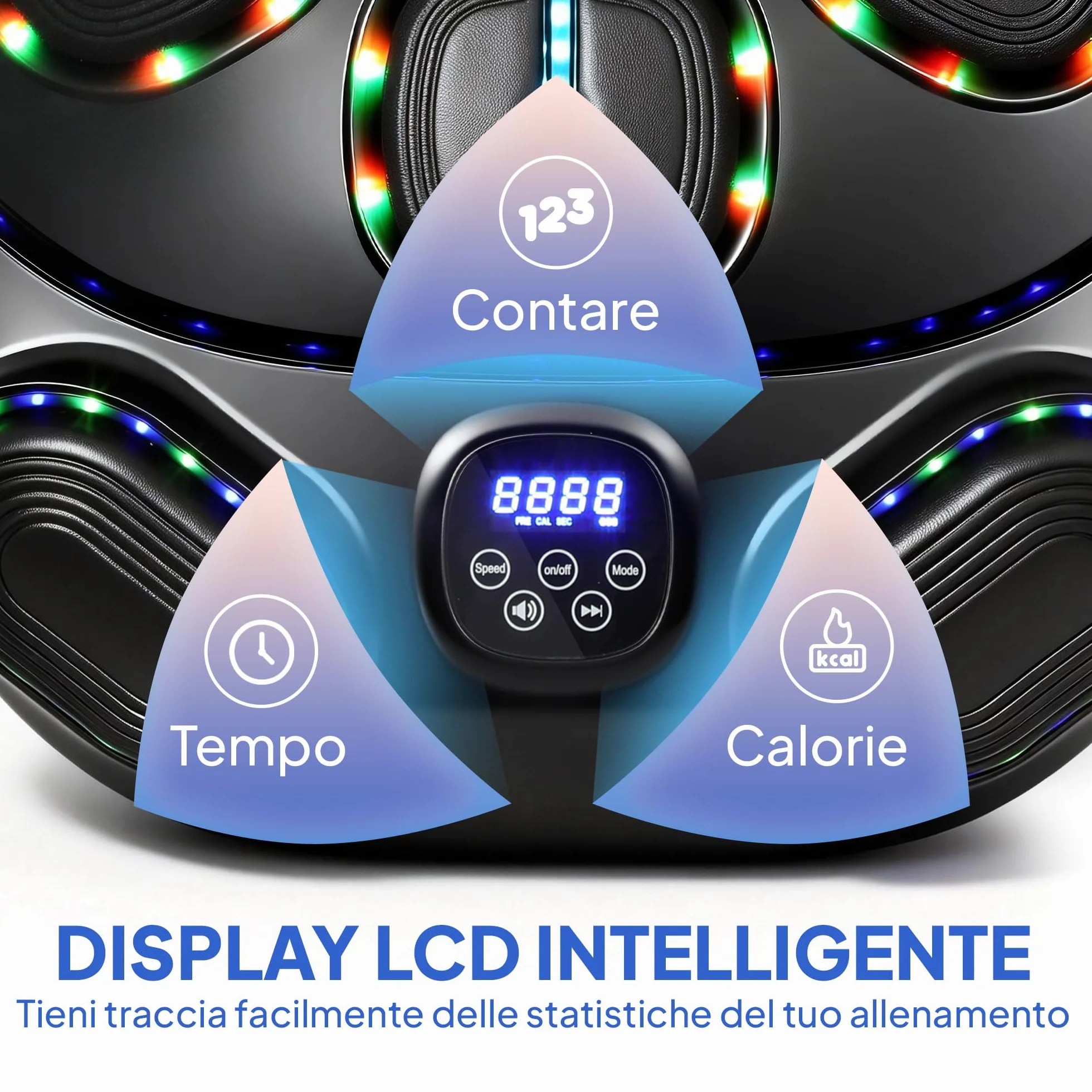 SPORTNOW Macchina da Boxe Musicale a Parete con 9 modalità e Luci LED Multicolore, Music Boxing Machine per Adulti con Connessione Bluetooth, per Casa e Palestra, 61x48x11 cm, Nero