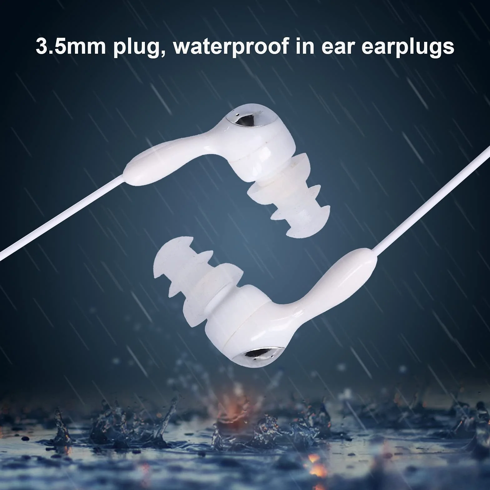 Cuffie Subacquee Impermeabili con 2 Clip Orecchie Ricambio per Nuotatori Auricolari Cavo Prolunga Stereo