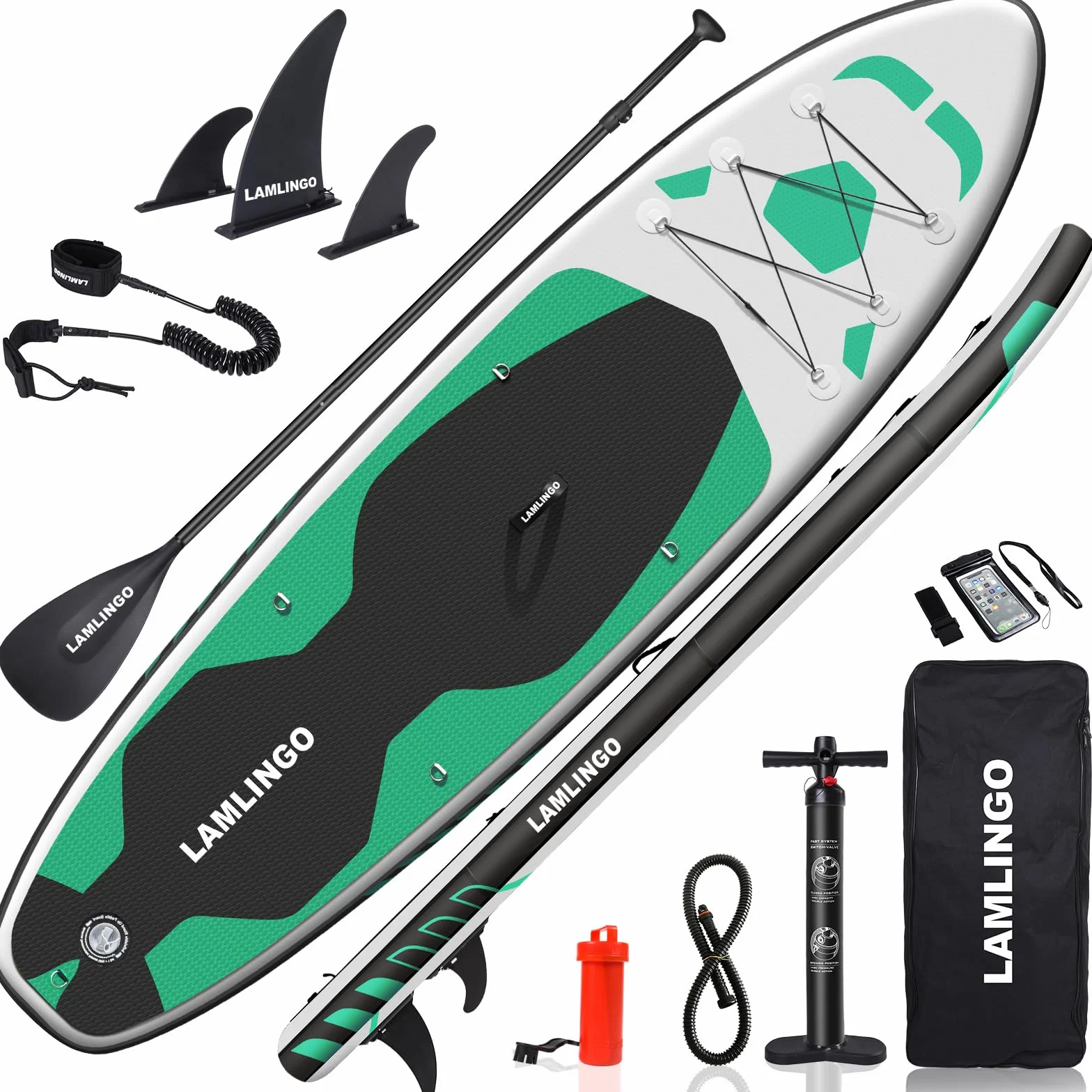 Rolimate Tavola da SUP 320×82×16cm SUP Gonfiabile, capacità di Carico di 200kg, Stand Up Paddle Board, ISUP Tavola da Surf con Pompa ad Aria, Pagaia Regolabile, Linea Sicurezza