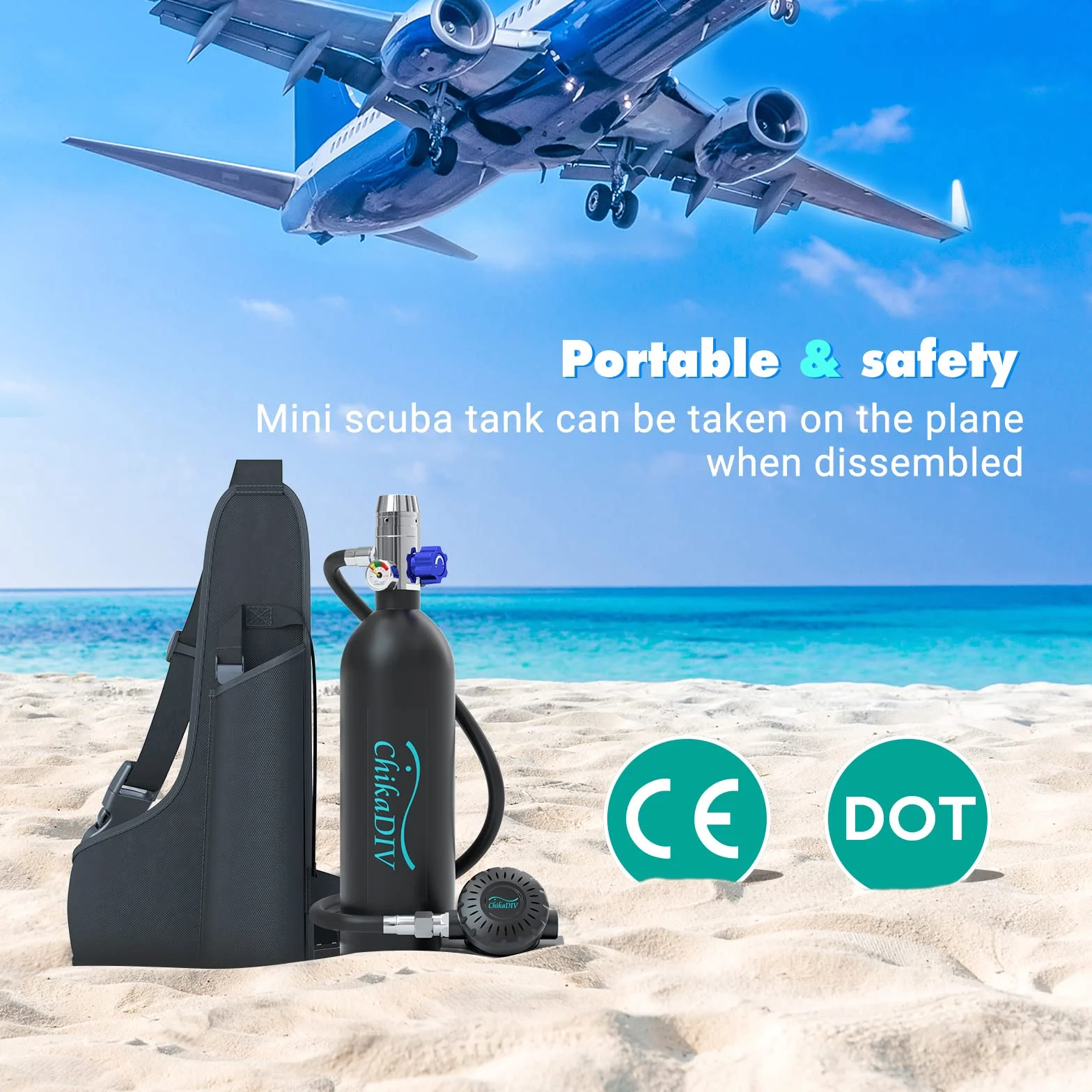 Bombola Sub Portatile Mini Bombola di Ossigeno per Immersione 15-20 Min Snorkeling Esplorazione Subacquea