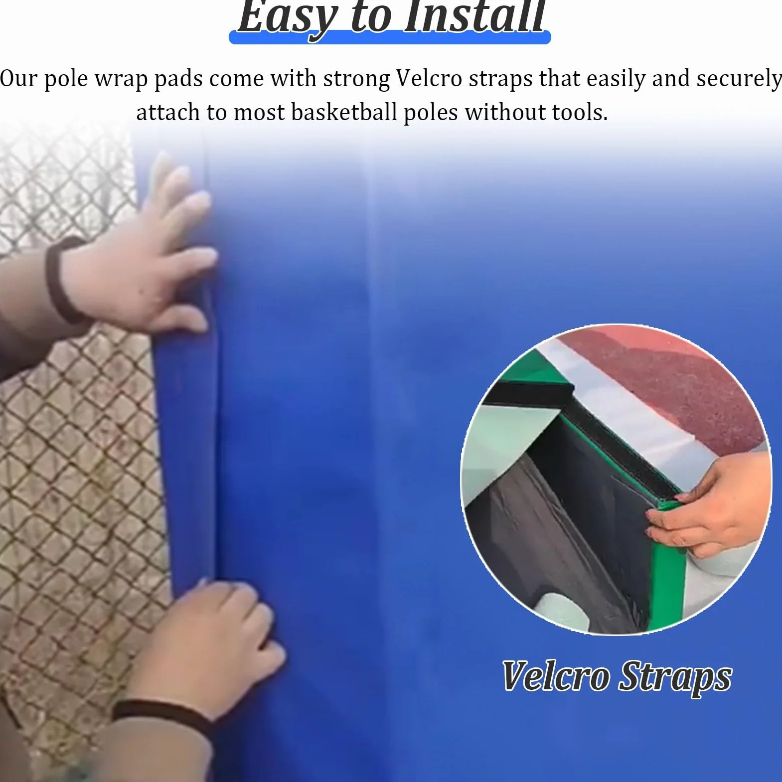 Imbottitura per Palo da Basket Protezione, Resistente alle Intemperie, Cuscinetti di Sicurezza per Giocatori, Cuscino Ammortizzante per Colonne (Blu, 10x10 cm)