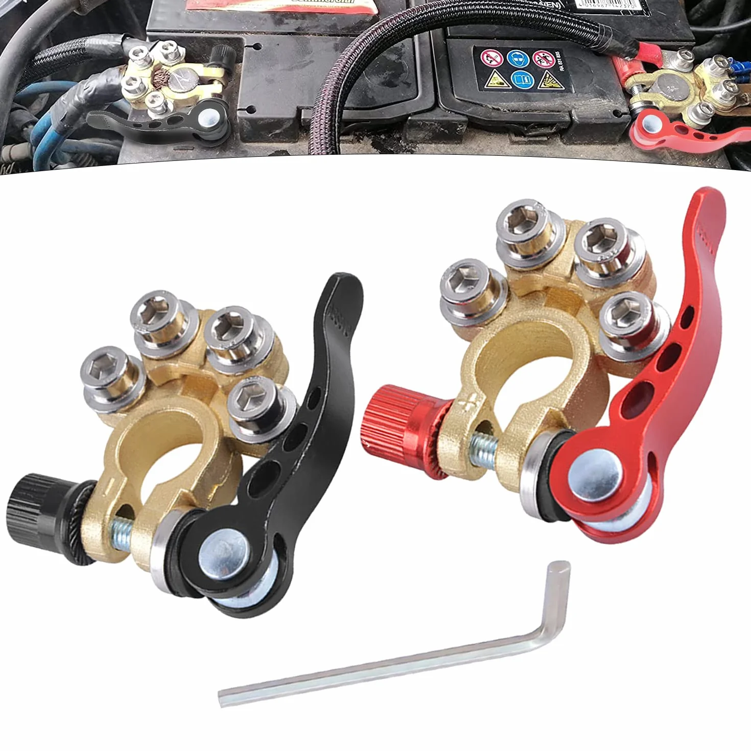2 pezzi Connettore del Terminale della Batteria Morsetto a Sgancio Rapido Morsetti Terminali della Cavo Batteria Filo Connettori Morsetto del Cavo per Auto Camion Barca