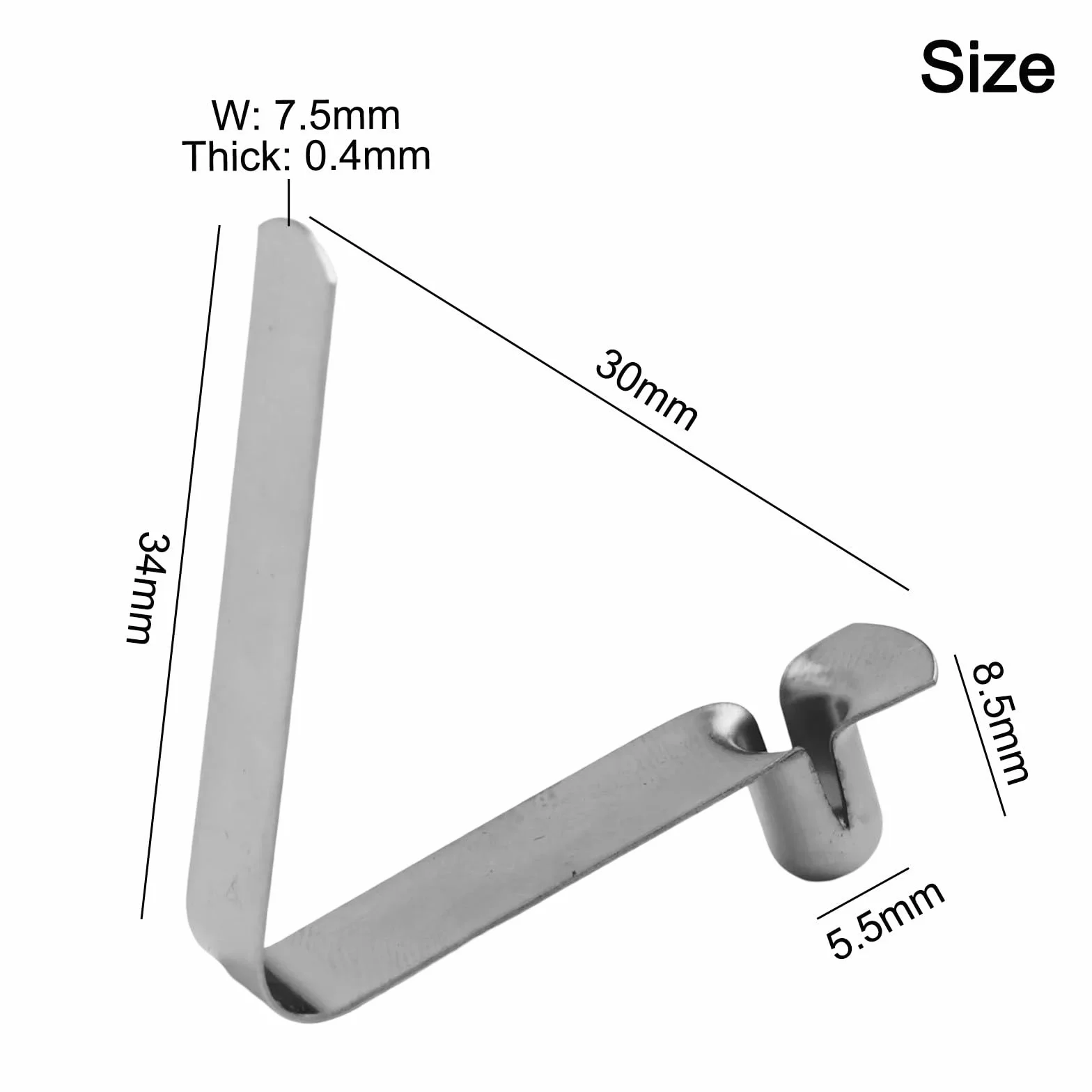 Clip a molla per canoa kayak pagaia 5,5 mm acciaio argento 100 pezzi