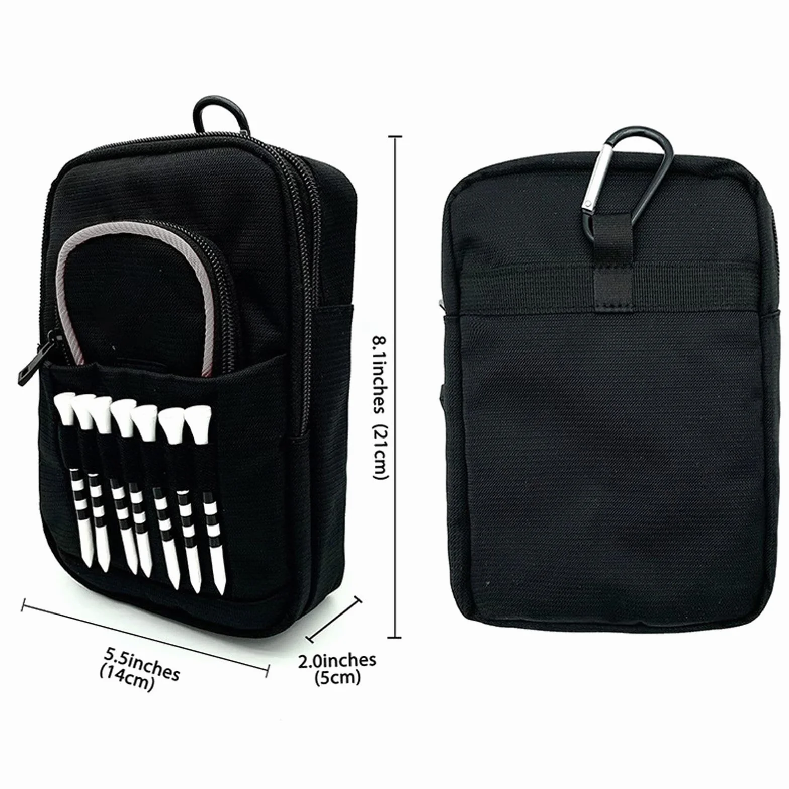 Porta palline da golf, organizer per sacche da golf con supporto frontale