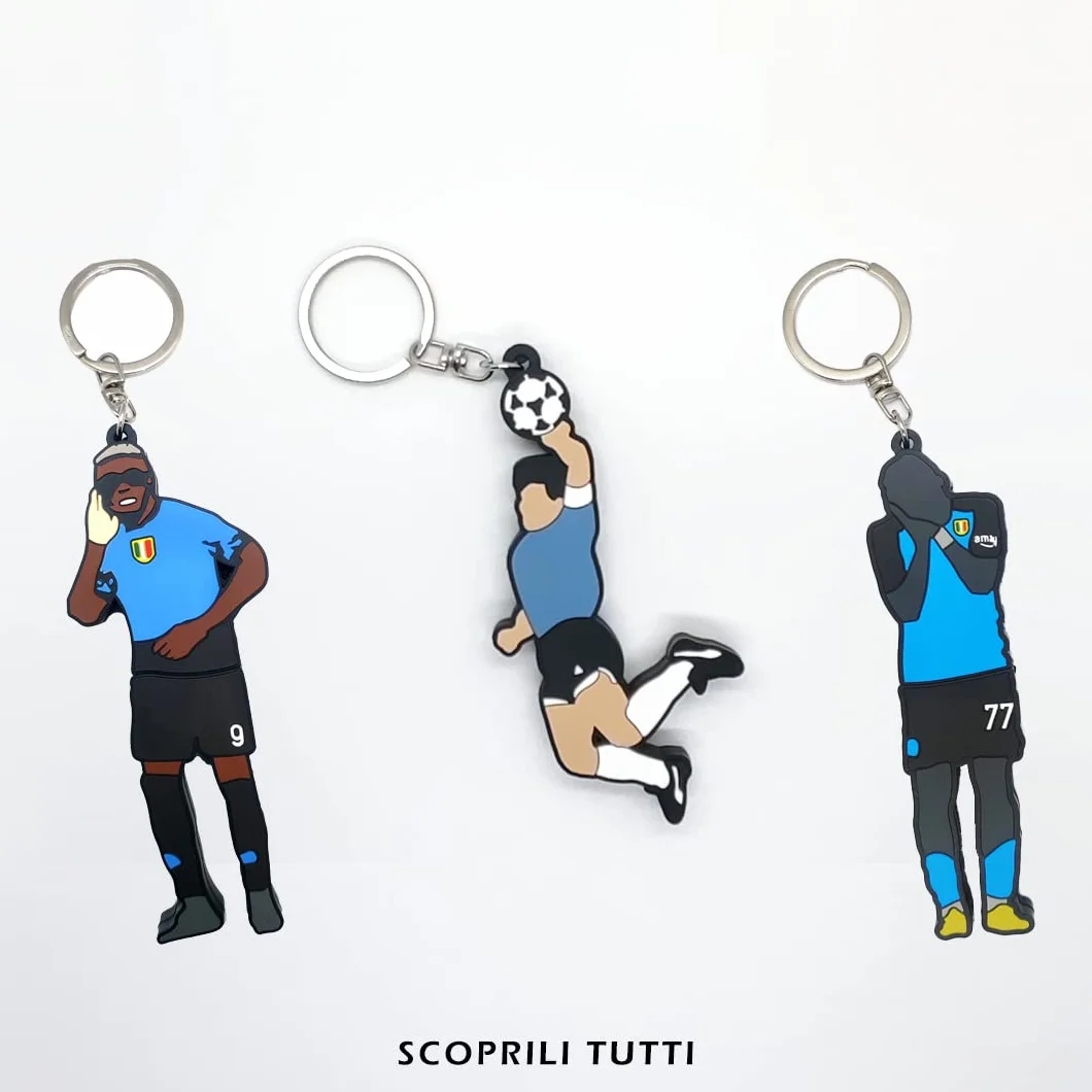 Portachiavi forma mano Diego maglia Argentina PVC 8 cm idea regalo Napoli