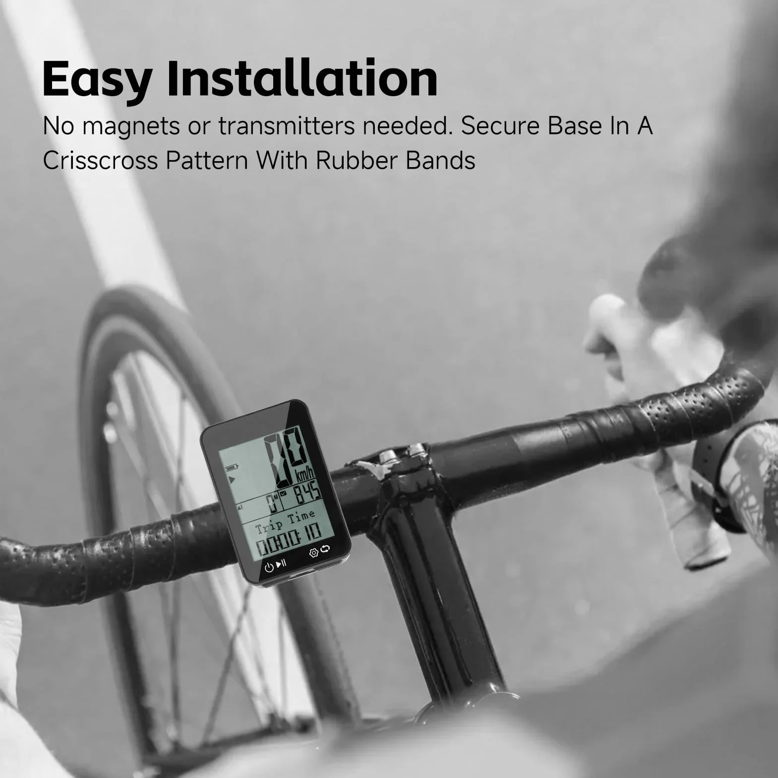 GPS Bike Computer IPX7 2.4" FSTN Display, Night Guide, Distance, Speed, Altitude, Time, Odometer