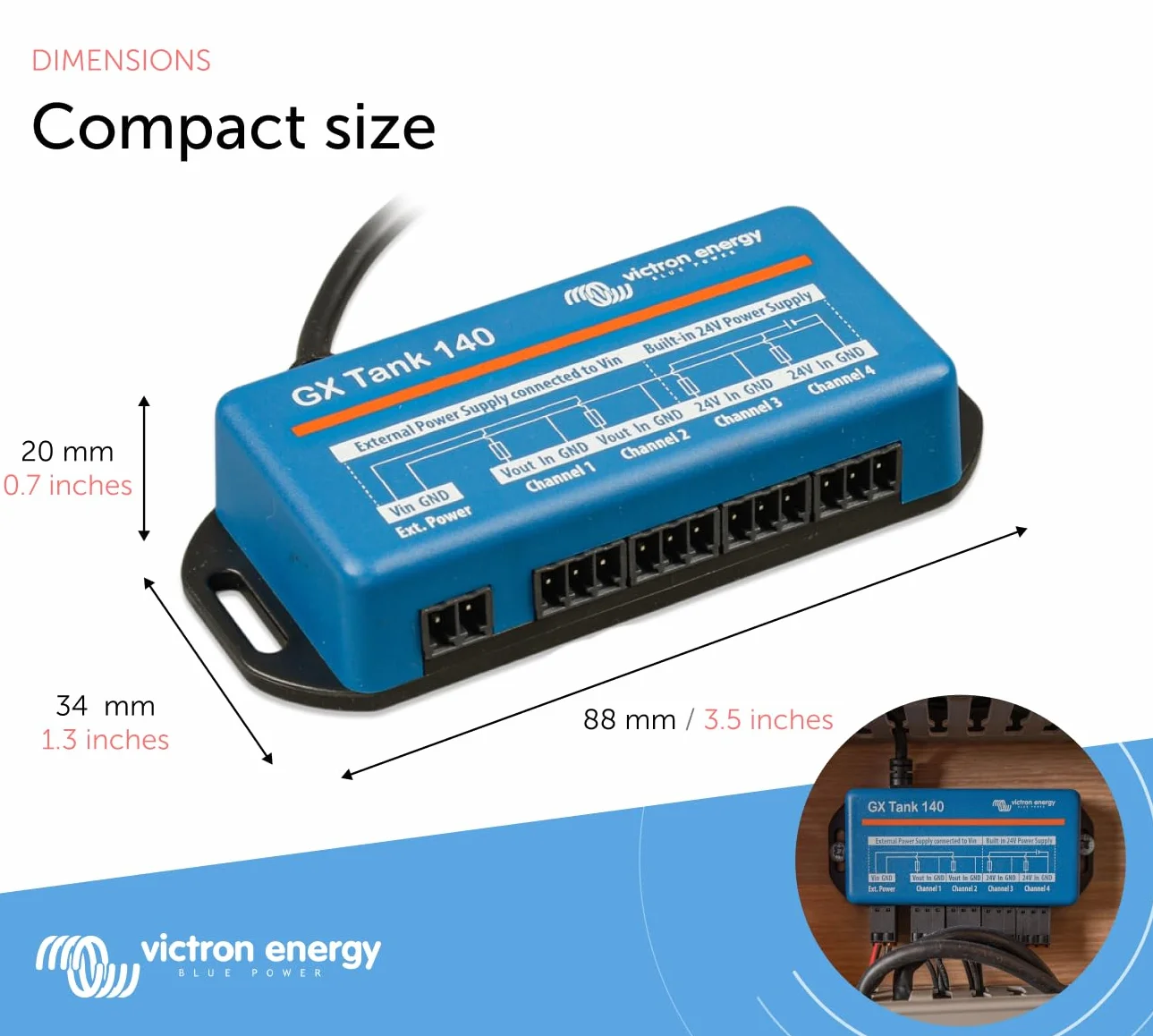 Victron Energy GX Tank 140, Accessorio per Dispositivo GX