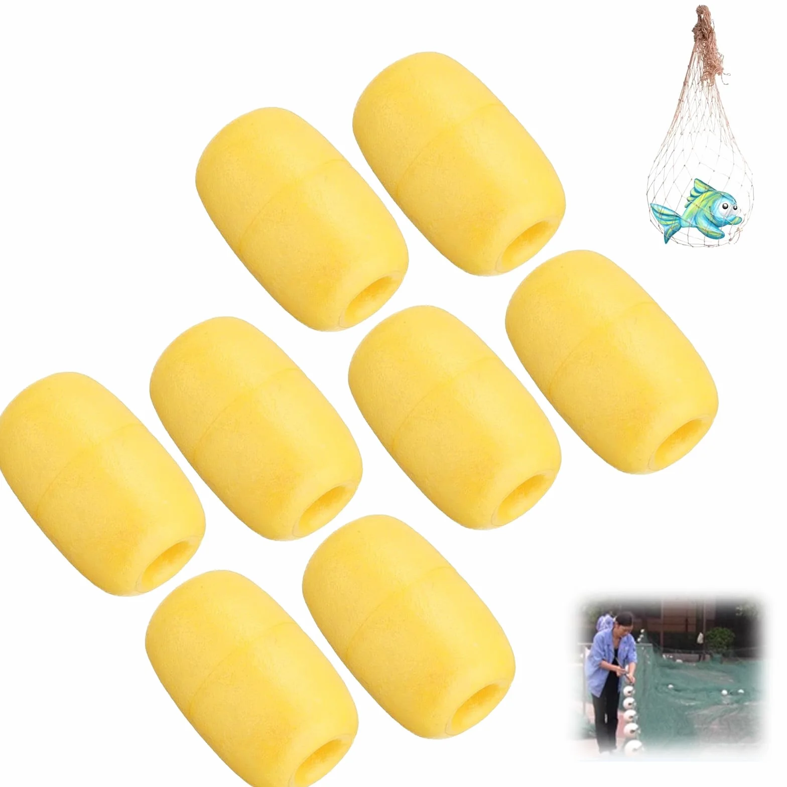 Boa Galleggiante per Corda Set 6pz 8pz Acque Profonde 7x12cm