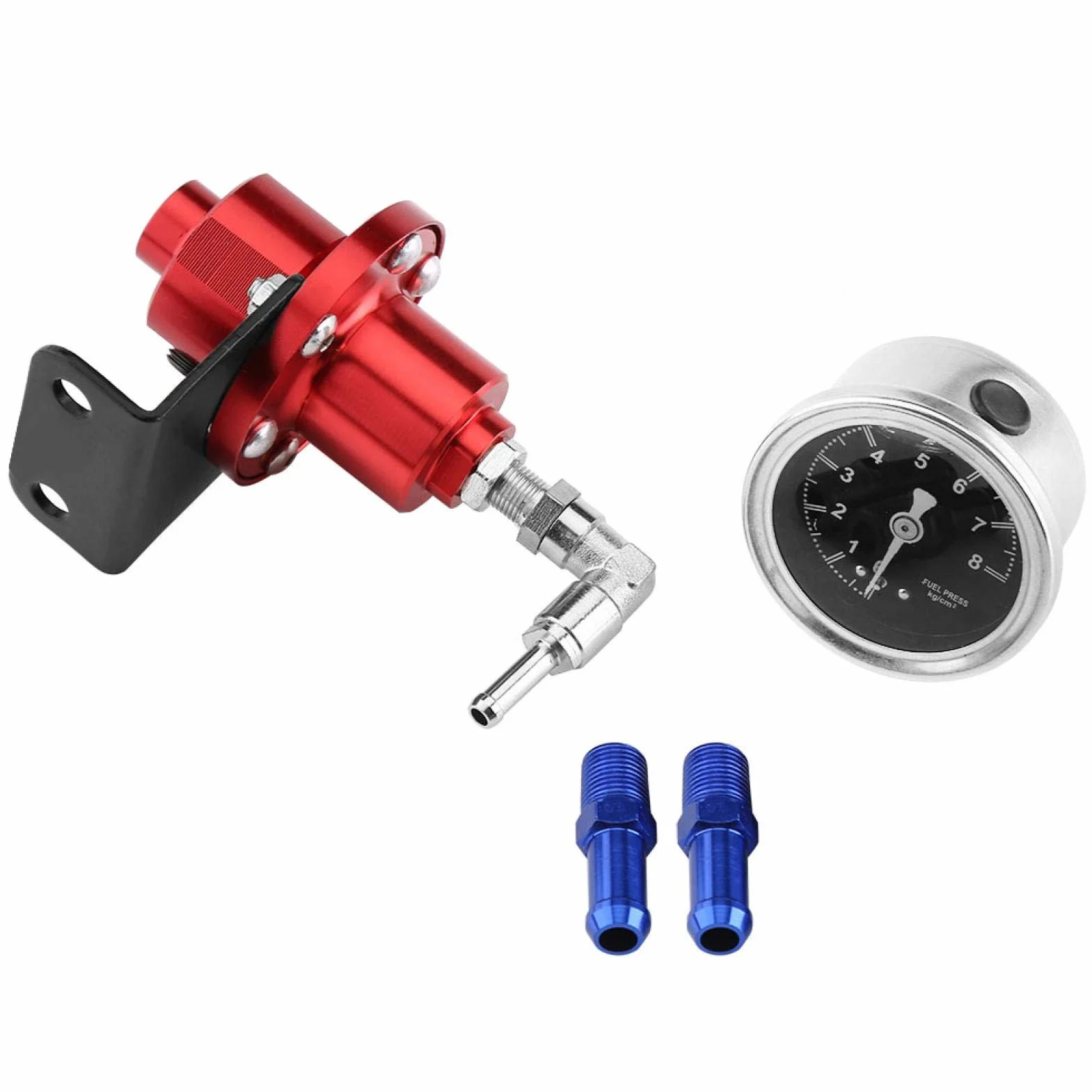 Regolatore Pressione Benzina - Kit Regolare Pressione Carburante Regolatore Carburante Adatto Perfuel Pressure Regulator Kit Black Universal Aluminum Adjustable Fpr With Gauge Automotive