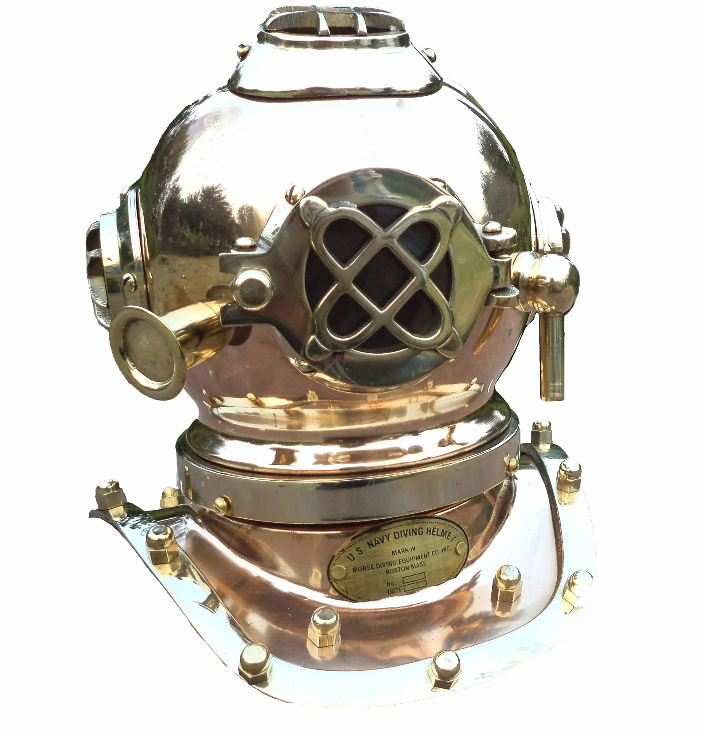 Mini casco subacqueo marino antico replica Mark us Navy Nautico finitura rame