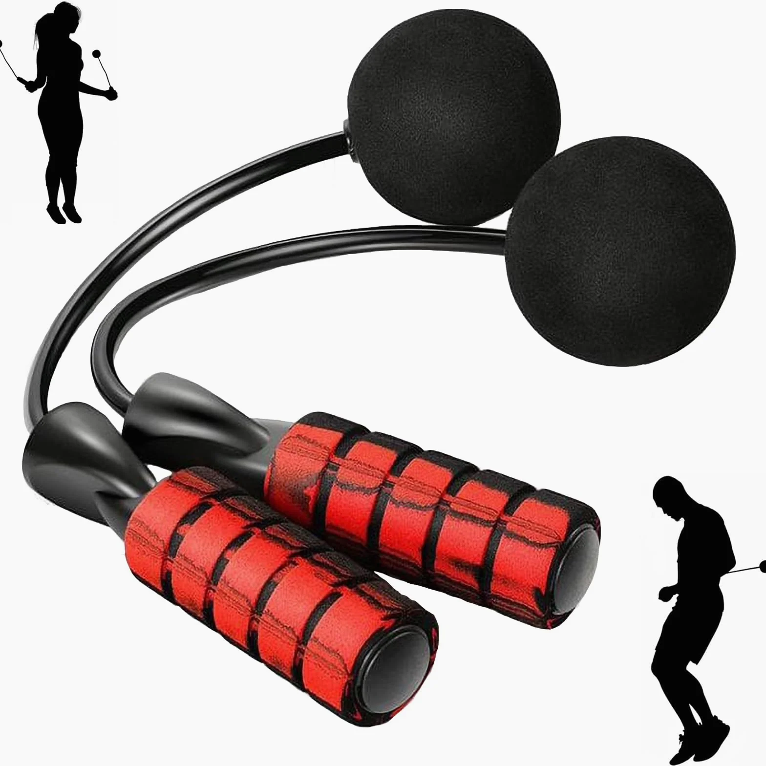 Corda per saltare senza fili ponderata, corda regolabile senza grovigli ad alta velocità per allenamento fitness indoor outdoor, corda senza corda, ideale per perdere peso migliorare il fitness in