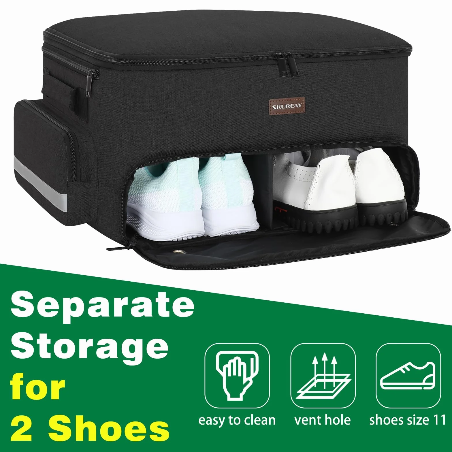 Organizzatore da Golf per Auto, armadietto da Golf a 2 Strati con Scomparto per Scarpe ventilato Separato, Organizer per Auto da Golf Grigio per Accessori da Golf, da Uomo (Nero)