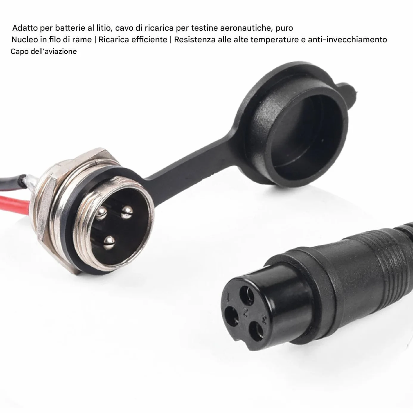 Porta di ricarica scooter presa legata adattatore sigillato a prova di polvere Tappo aviazione rotondo 3 pin per caricabatterie veicoli elettrici