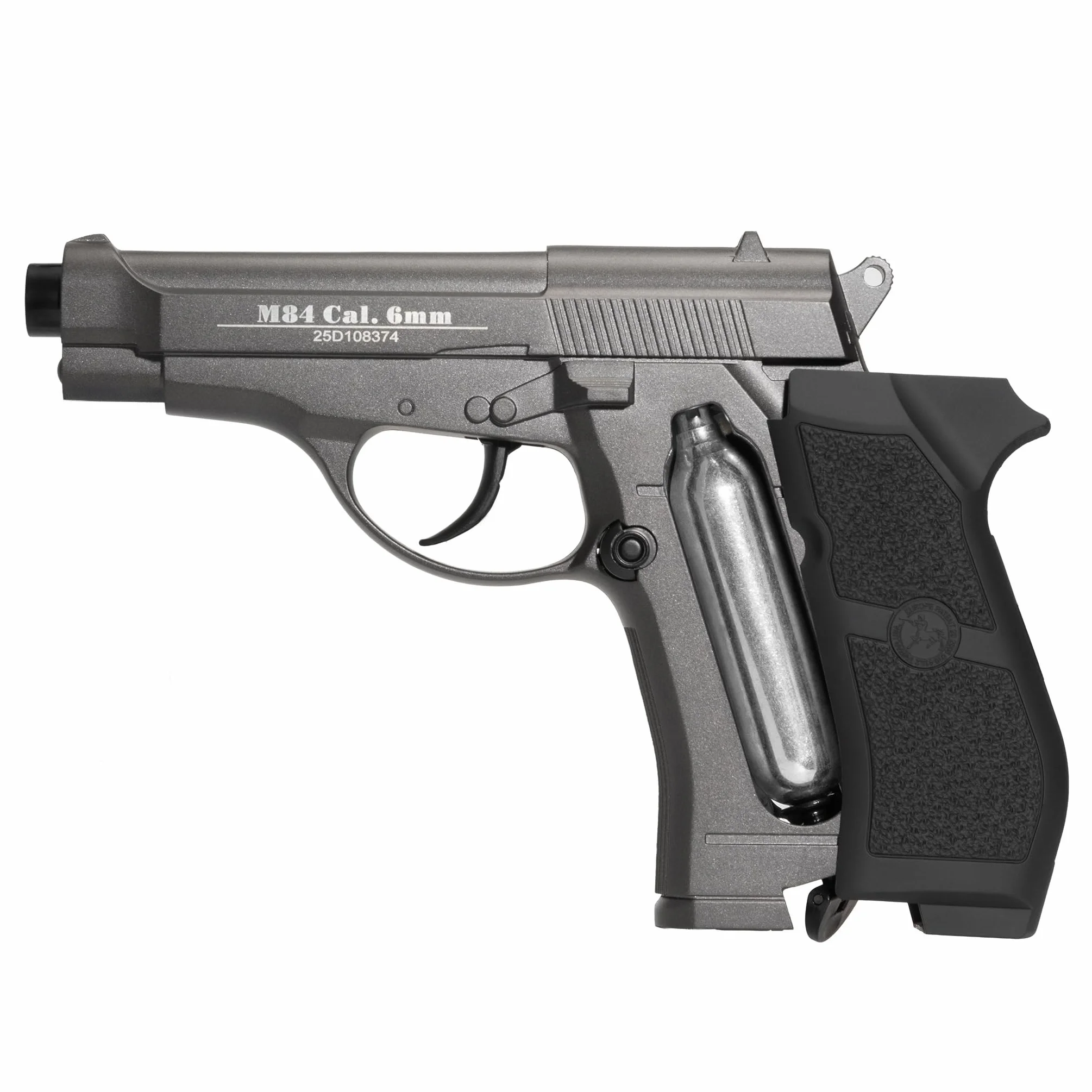 Pistola CO2 Softair M84 Full Metal Nera 0,9 J Bundle 1000 Pallini 5 Bombolette