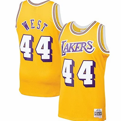 Mitchell & Ness Jerry West # 44 Los Angeles Lakers 1971 – 72 Swingman NBA Maglia Giallo
