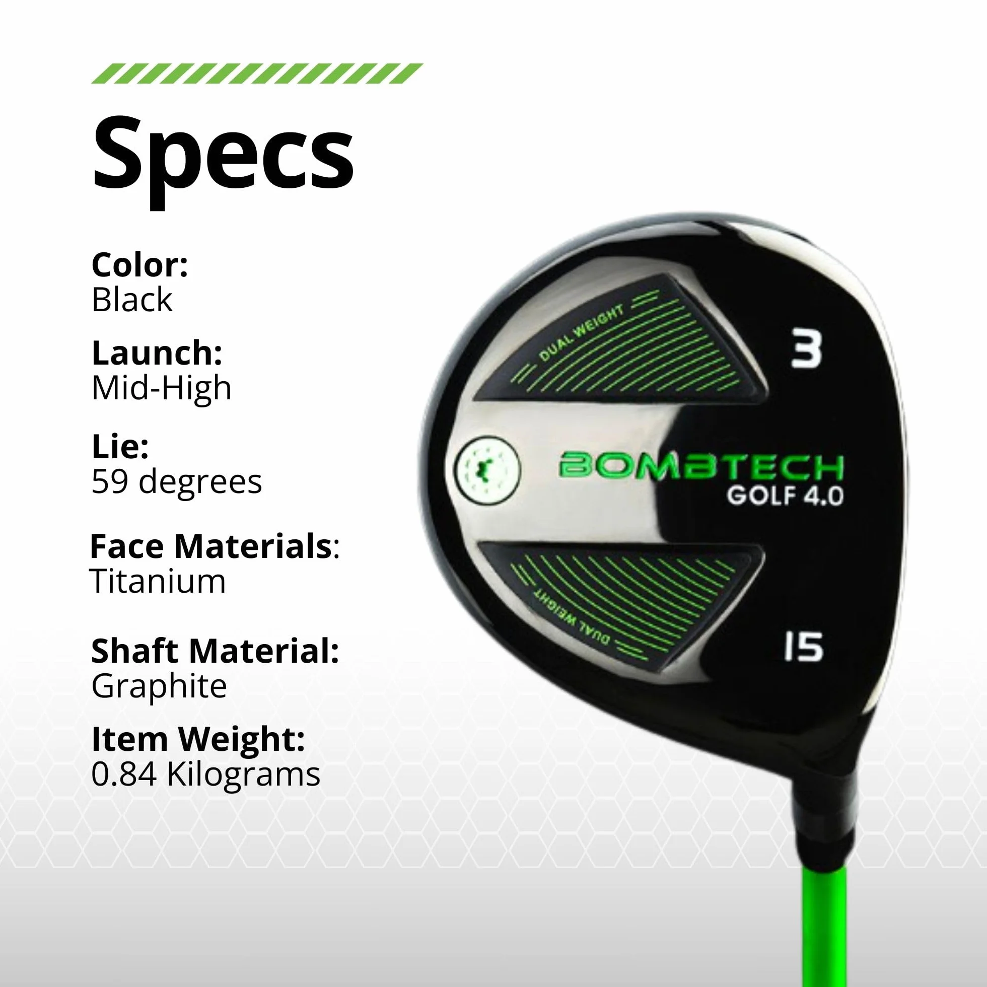 BombTech Golf 4.0 Driver e 3 Legno Bundle Premium Golf Wood Set per uomo