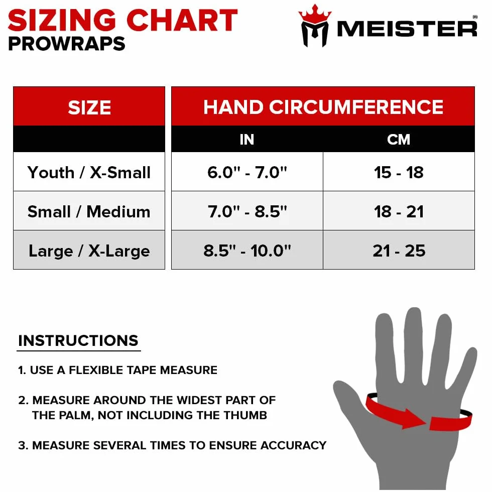 Meister Gel-Padded Prowrap Hand Wrap Guanti Coppia