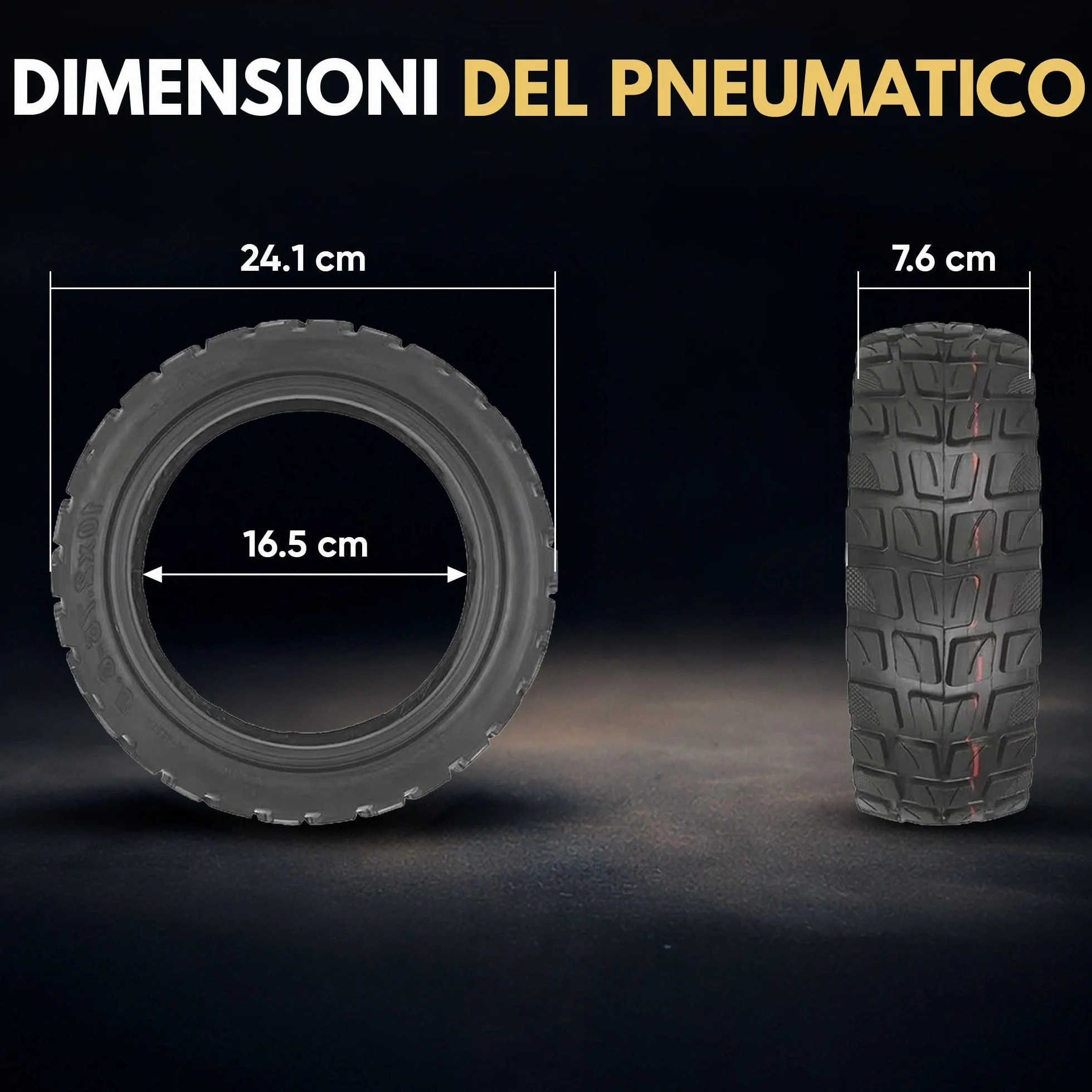 Gomme Monopattino 10x2.75-6.5 Ruota Tubeless 10 Pollici per Scooter Elettrico Smartgyro Speedway
