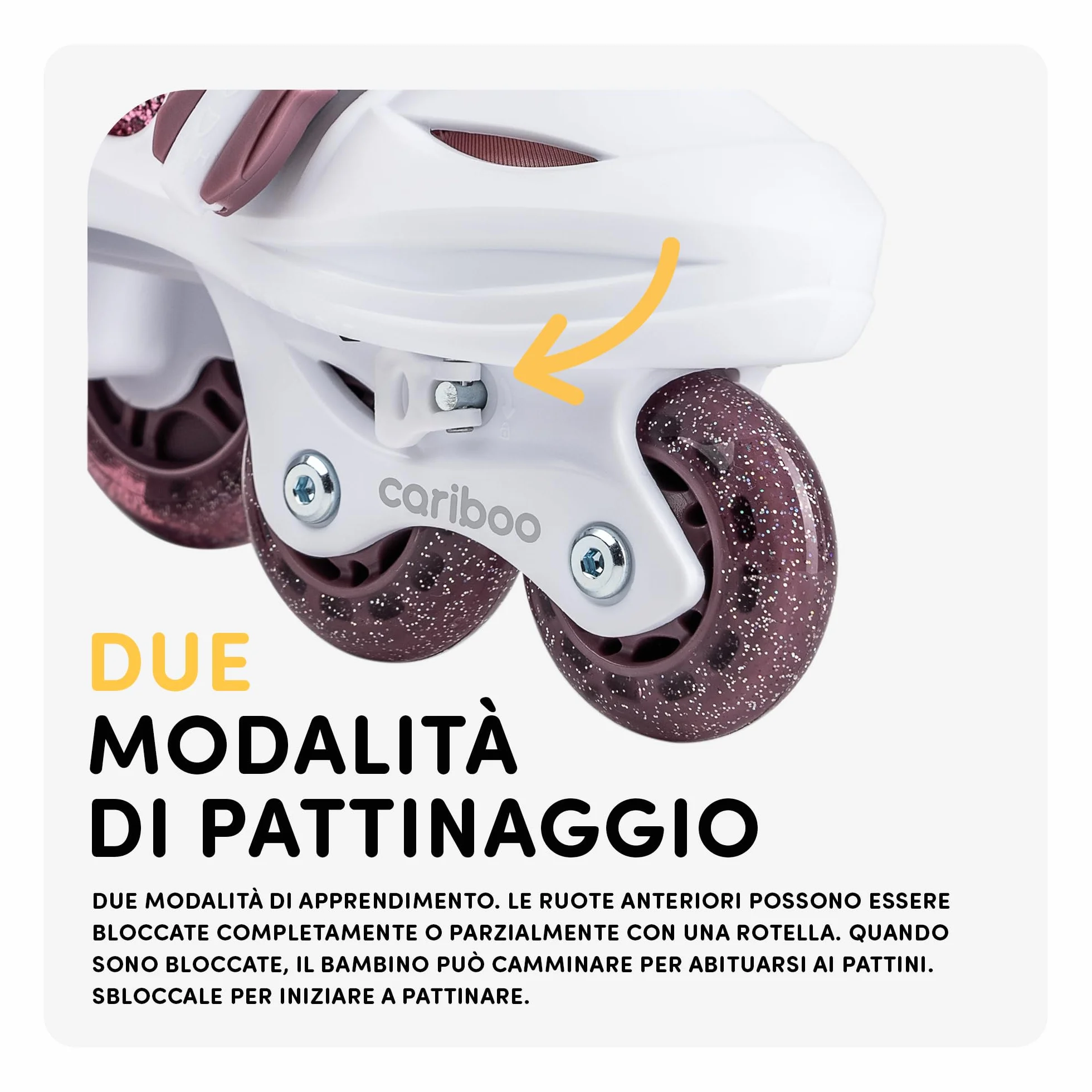 Cariboo Pattini A Rotelle Per Bambini Per Principianti Regolabili Con Ruote Broccato Ballerina