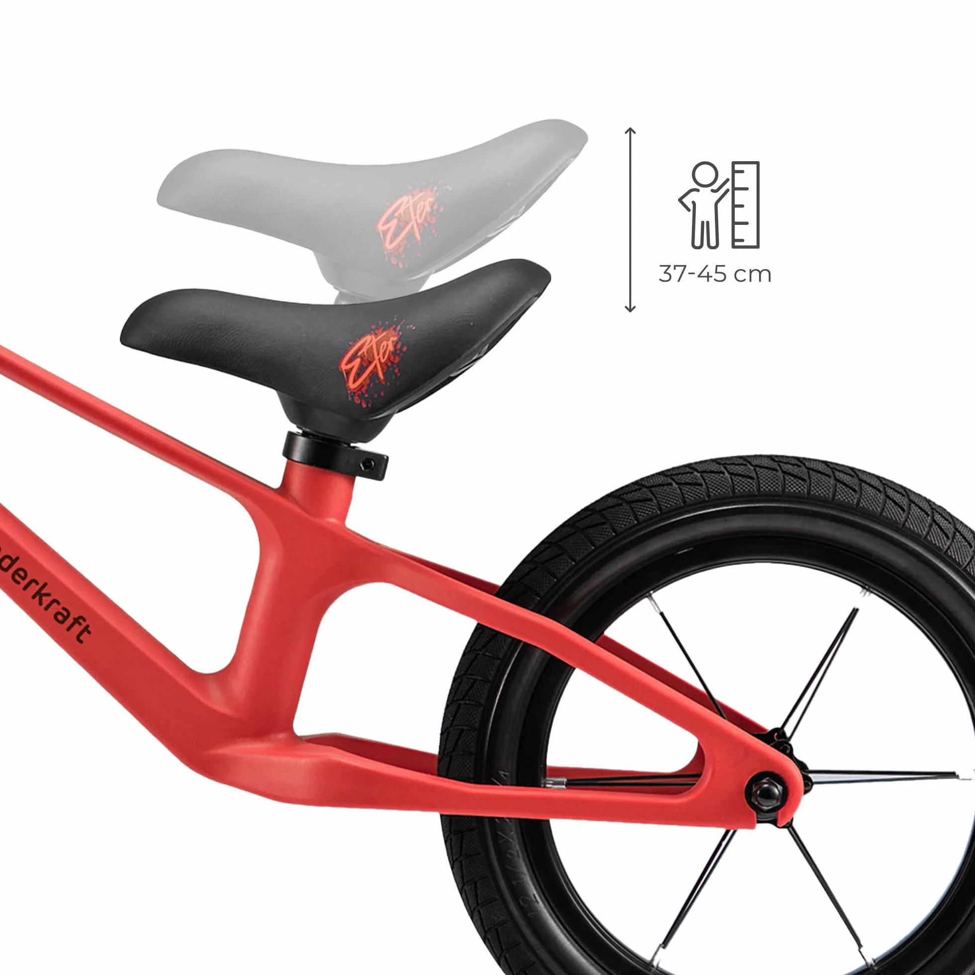 Kinderkraft ETER Bicicletta da corsa 12 pollici 35 kg telaio nylon sella regolabile manubrio limitato