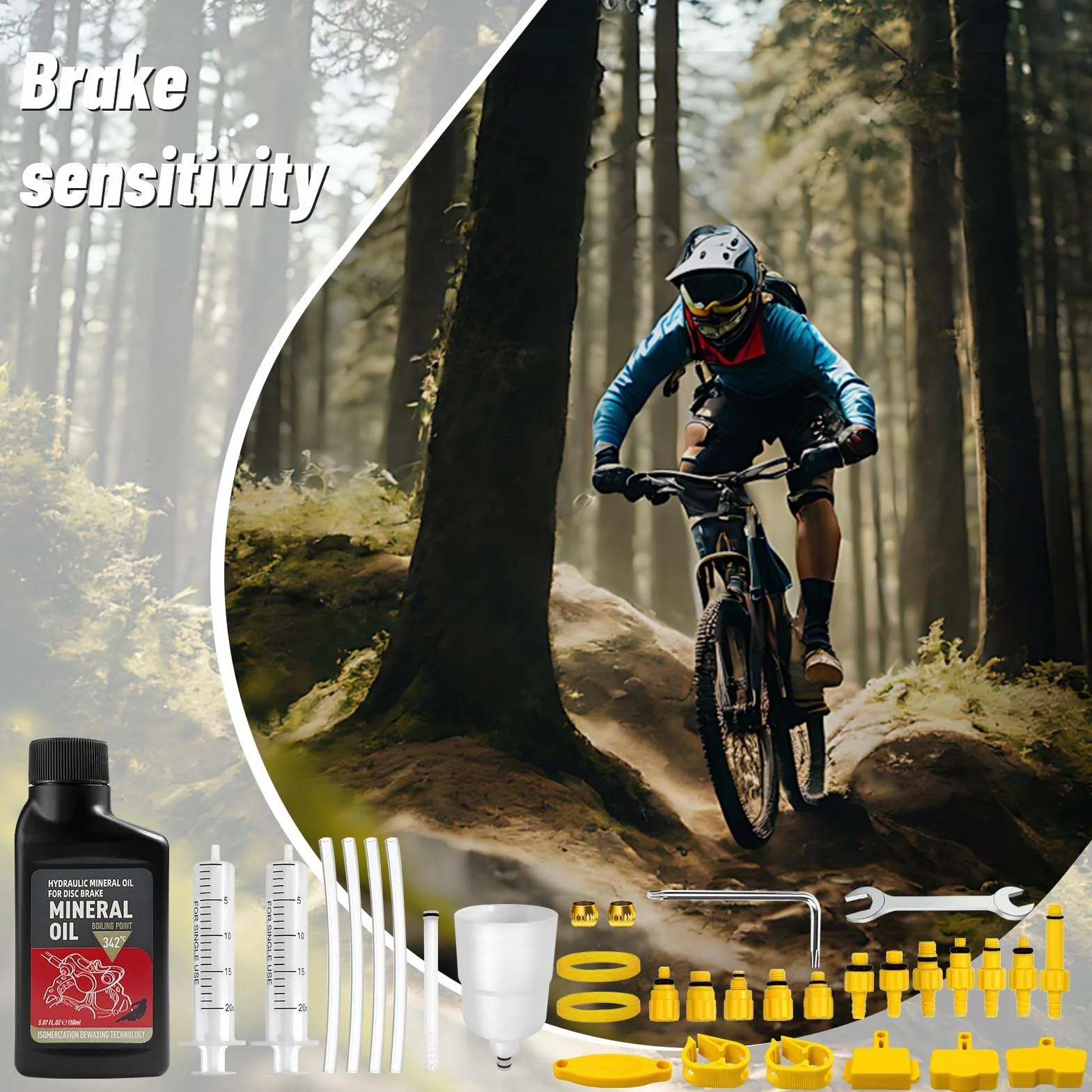 Kit Spurgo Freni Idraulici per Shimano TEKTRO MAGURA SRAM MTB 150ML Olio Minerale
