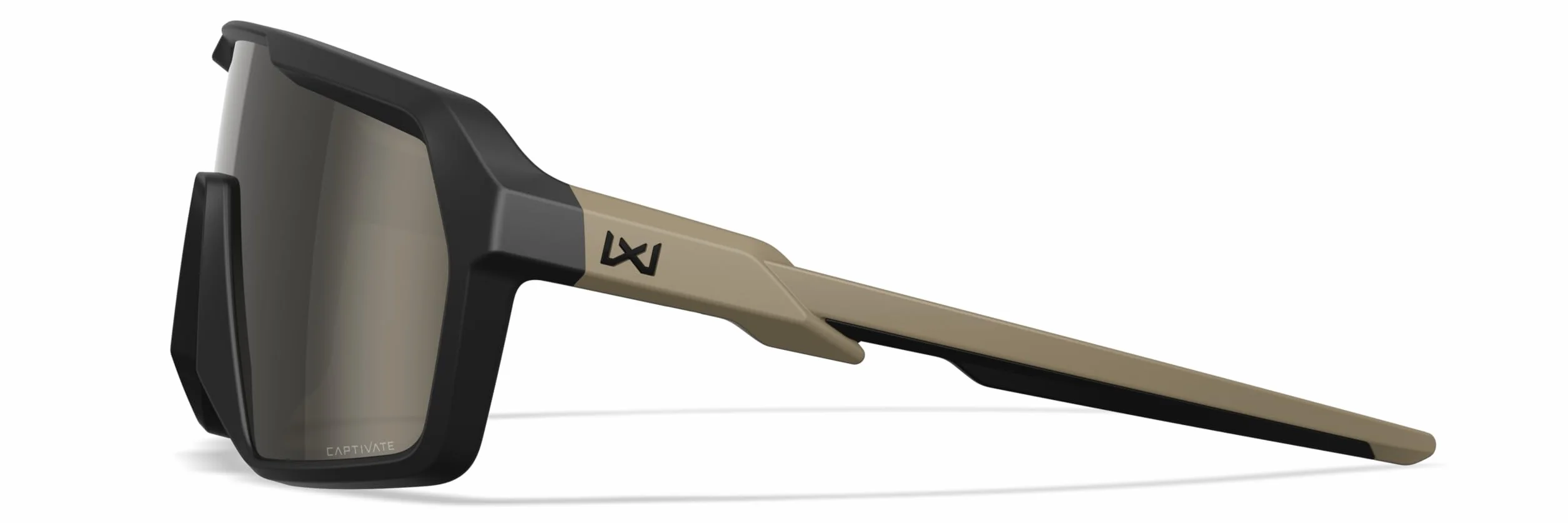 Wiley X Citadel Shield okulary przeciwsłoneczne ochronne UV tarcze strzeleckie wędkarskie rowerowe czarno-oprawione brązowe soczewki lustrzane tungstenowe