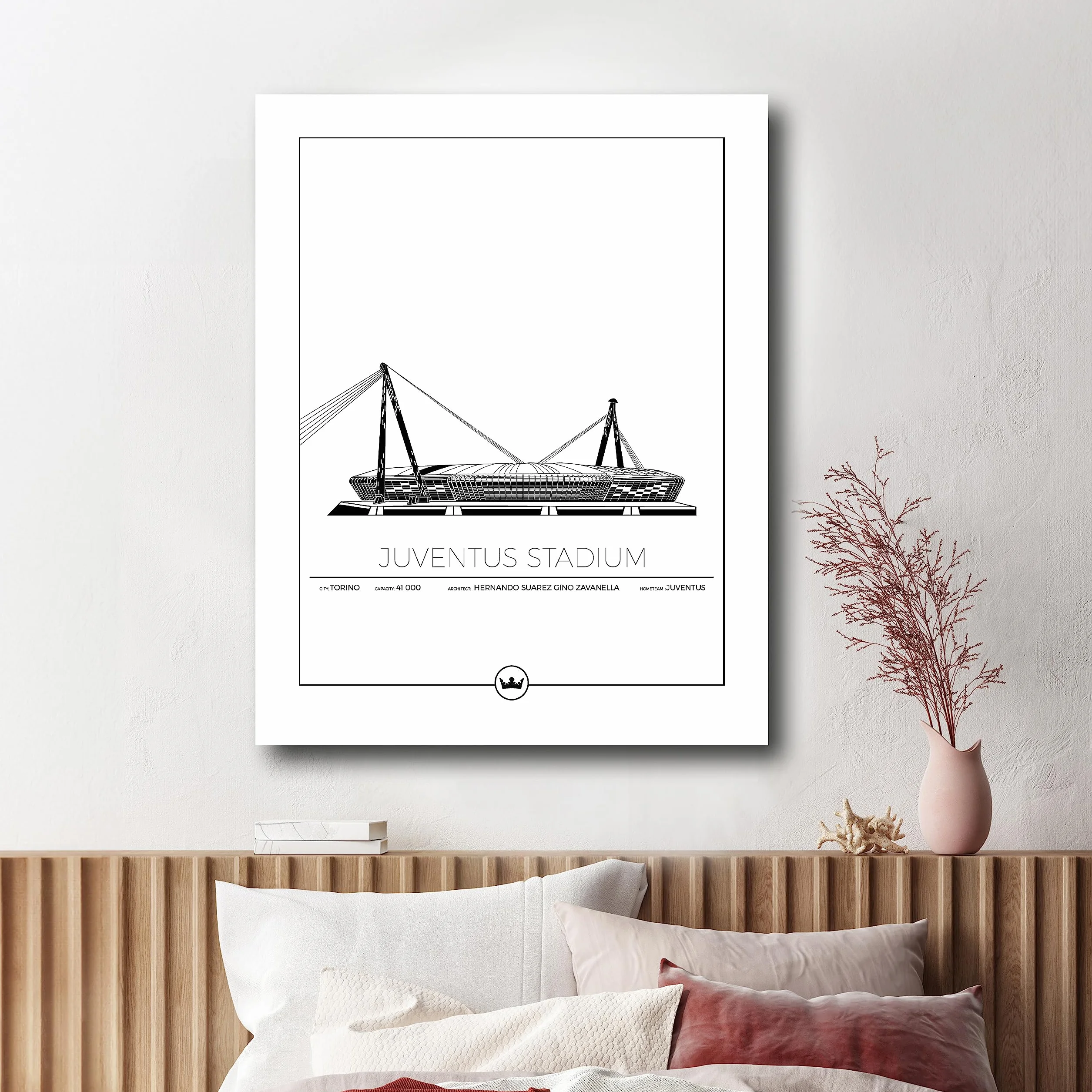 Plakat Muro dello Stadio di Calcio Juventus 40x50 cm Torino Serie A Europei