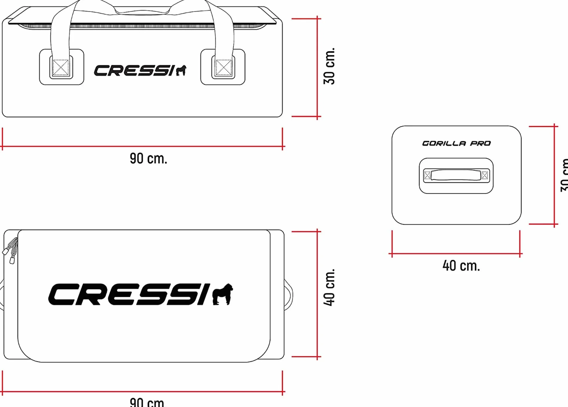 Cressi Gorilla Bag o Pro Borsone Impermeabile Grandi Dimensioni con Ruote